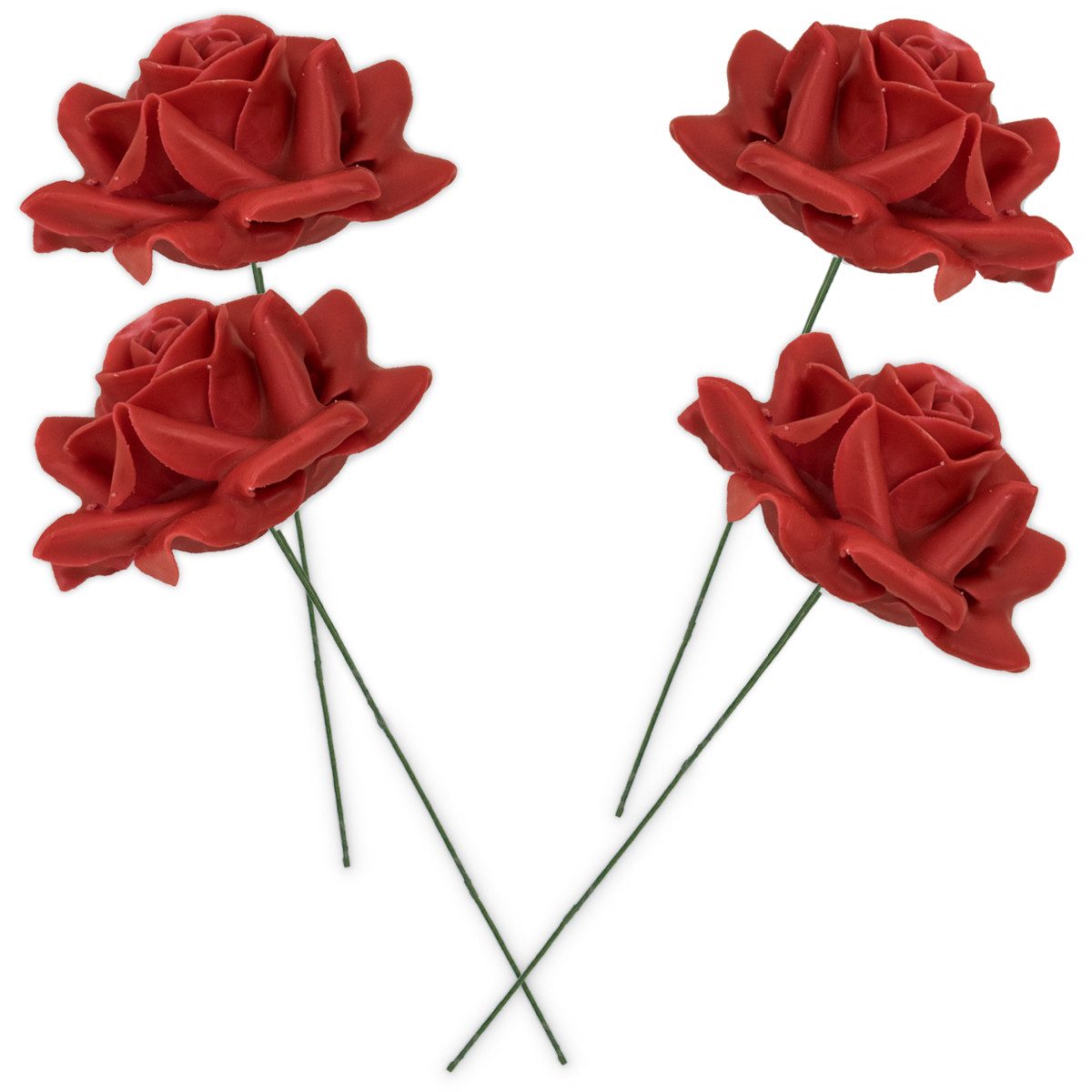 Kunstblume Wachsrosen mit Stiel als Kunstrosen günstig online kaufen