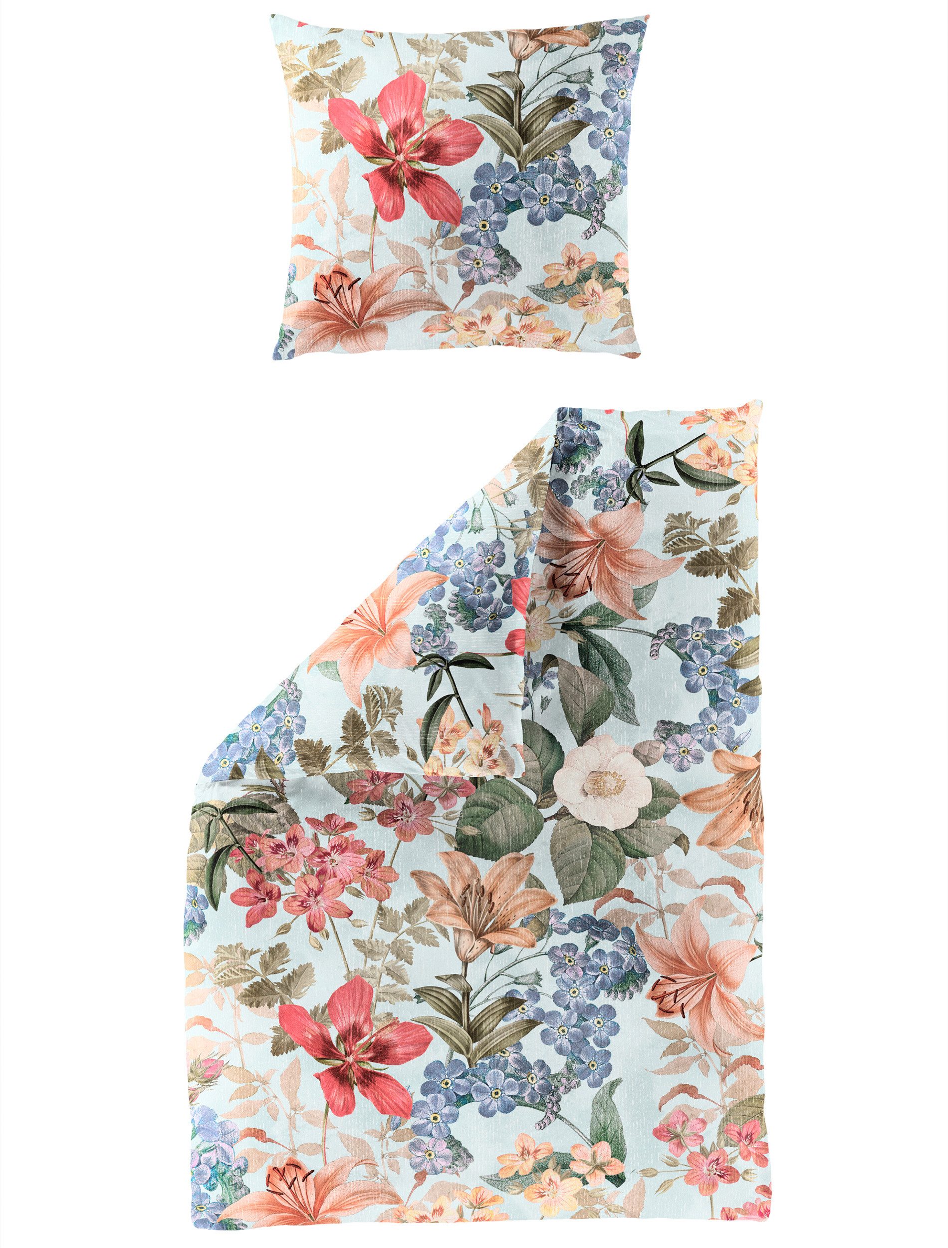 BIERBAUM Bettwäsche 5313, Mako-Satin, 2 teilig, Mako-Satin, 100 % Baumwolle, pflegeleicht, hochwertiger Digitaldruck