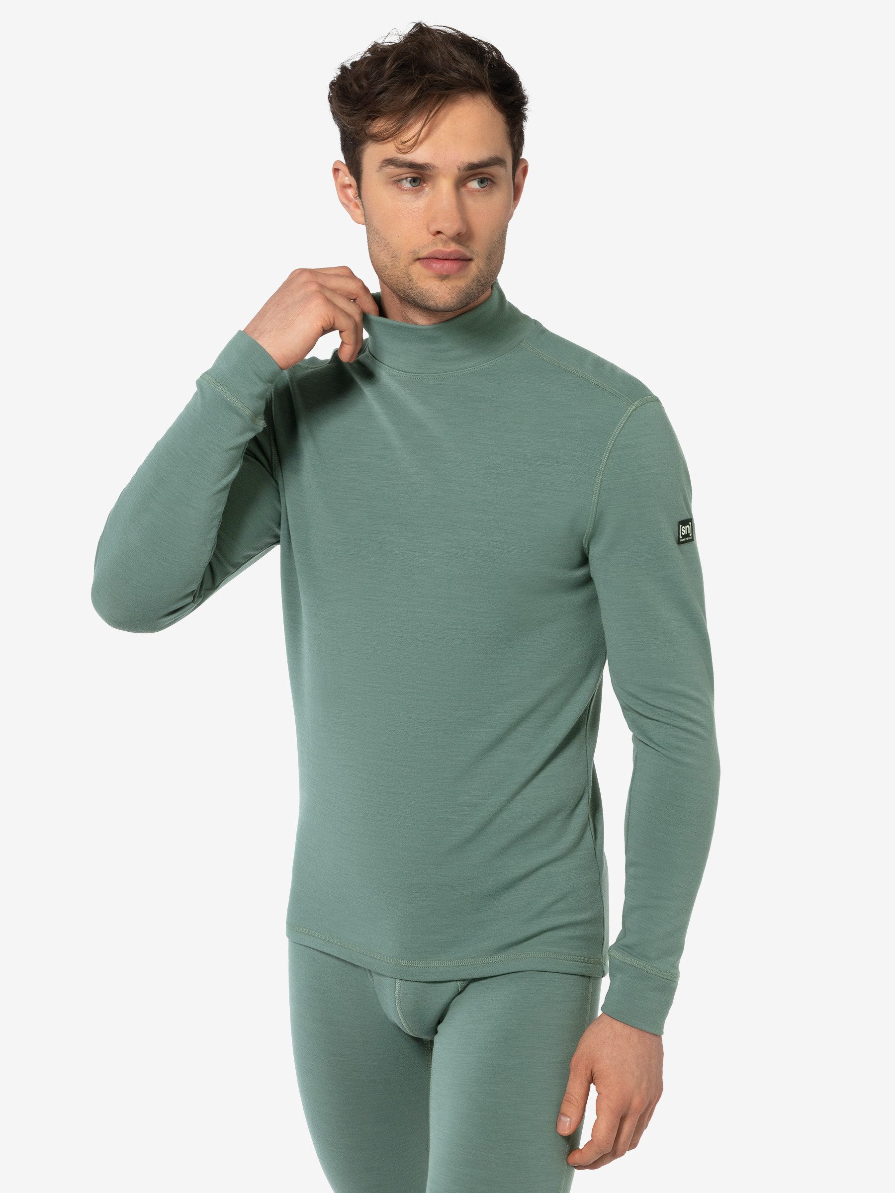 SUPER.NATURAL Langarmshirt für Herren, Merino HOT 6 PACK TURTLENECK extra Warm, atmungsaktiv