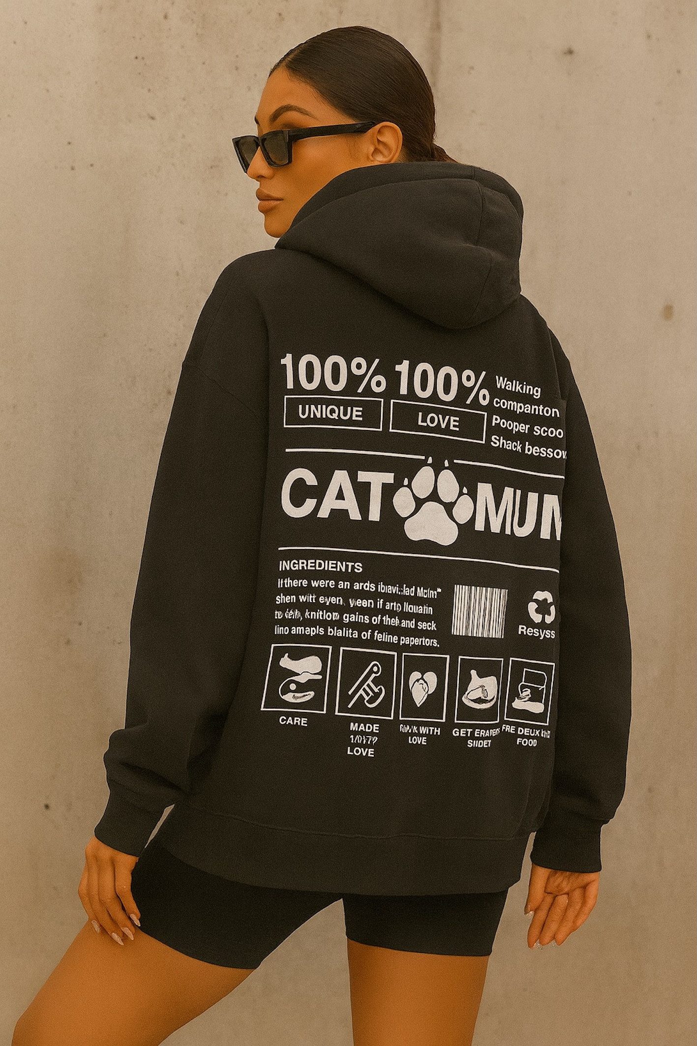 Worldclassca Hoodie Worldclassca Oversized CAT MUM günstig online kaufen