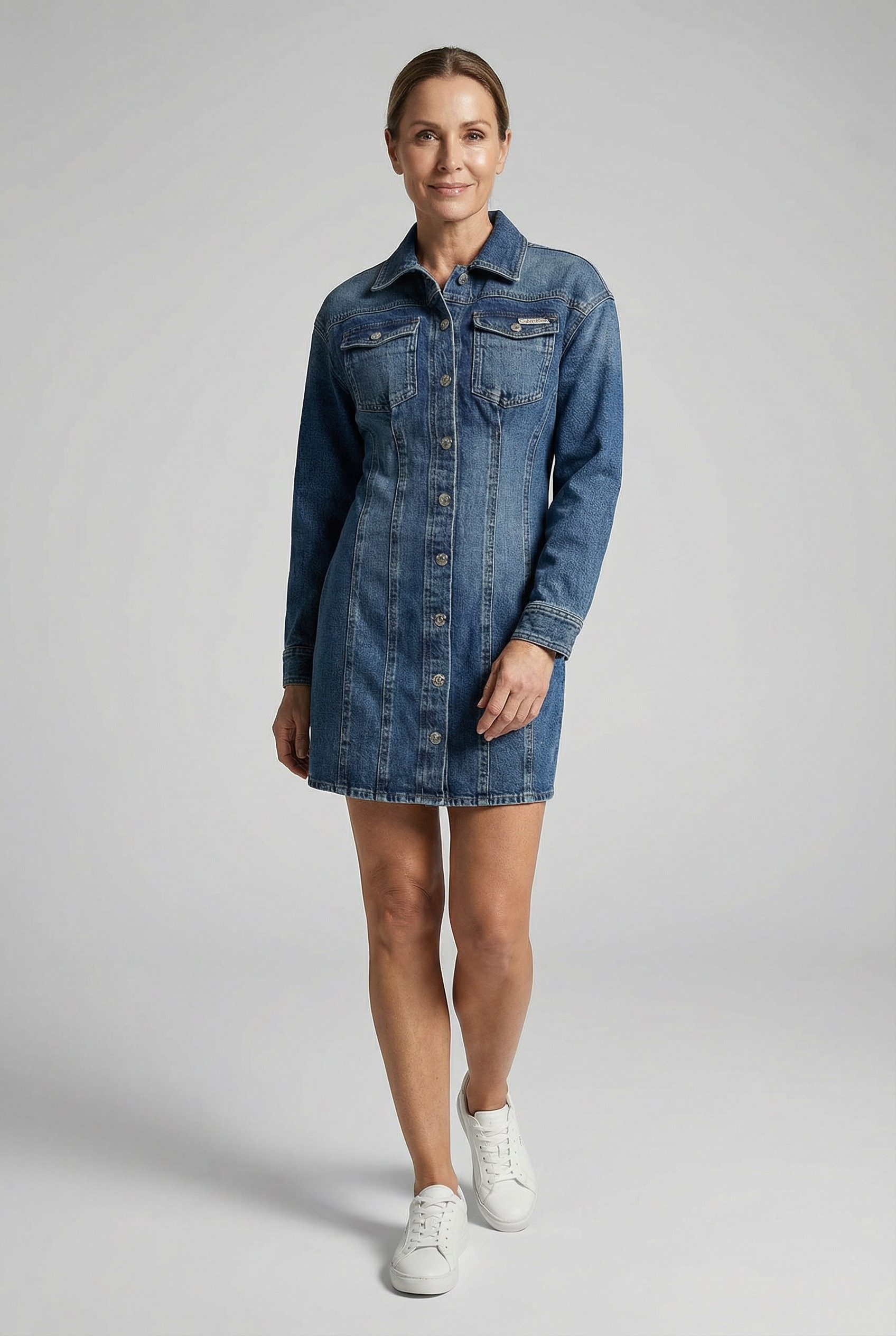 Calvin Klein Jeans Jeanskleid LS DENIM MINI DRESS Mit Rundhalsausschnitt, f günstig online kaufen