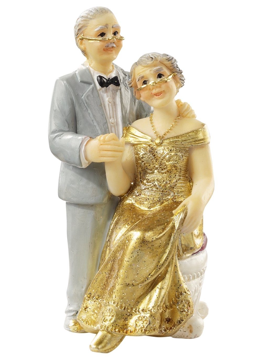 HobbyFun Dekofigur Dekofigur, Goldpaar I sitzend ca. 7,5 cm | Dekofiguren