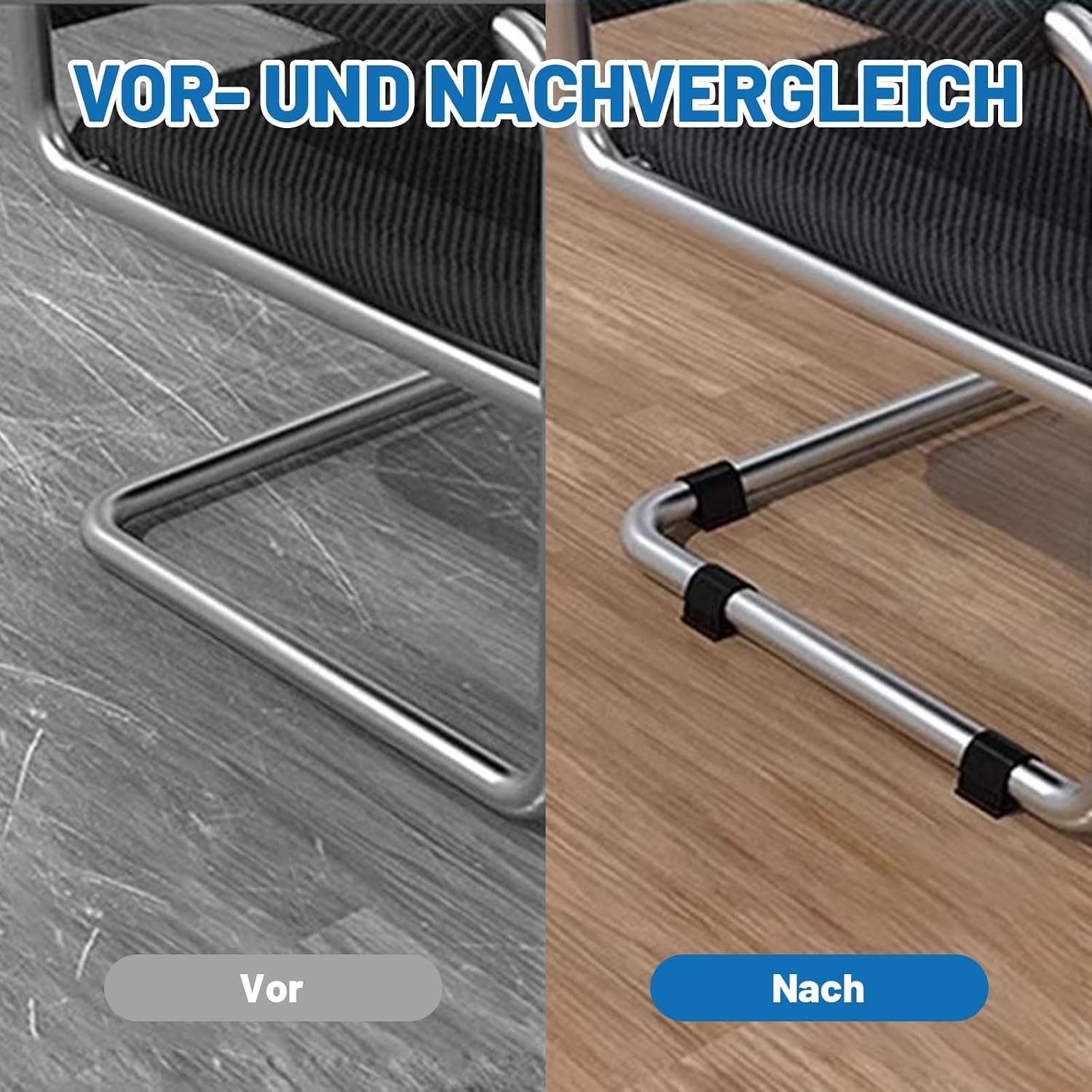 FELIXLEO Stuhlsocke 48 Stuhlgleiter Freischwinger Filzgleiter U Form 22mm für Parkett, (1 St) – Bild 5 von 5