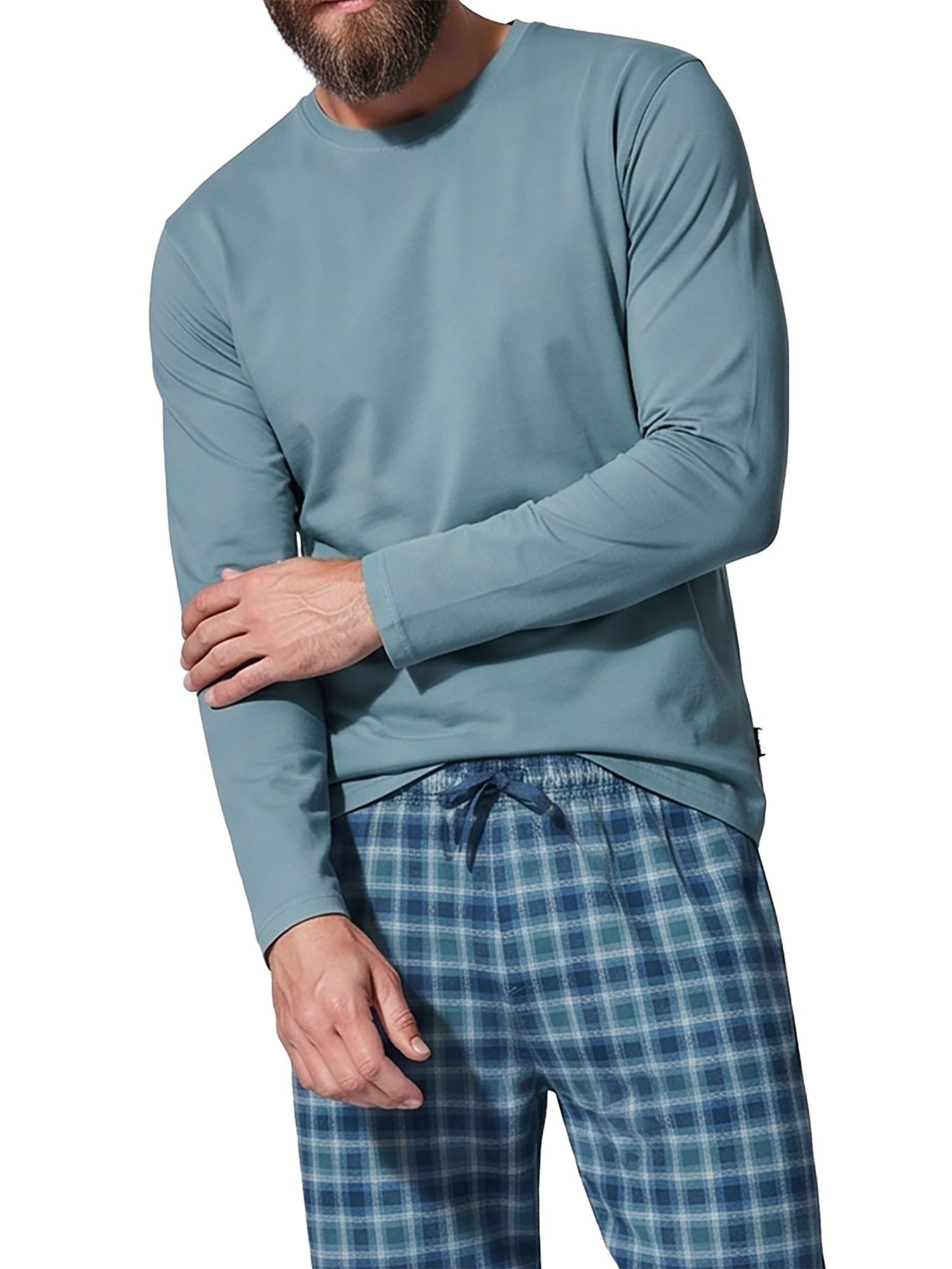Ammann T-Shirt Herren Langarm Shirt Mix (Stück, 1-tlg) reine Baumwolle, Classic Uni, Rundhalsausschnitt