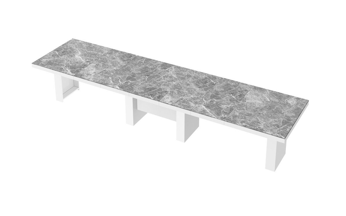 Hochglanz XXL Tisch 160 Weiß - cm Hochglanz Marmor designimpex Esstisch Hochglanz Esstisch Design dunkel ausziehbar 400 bis HLA-111