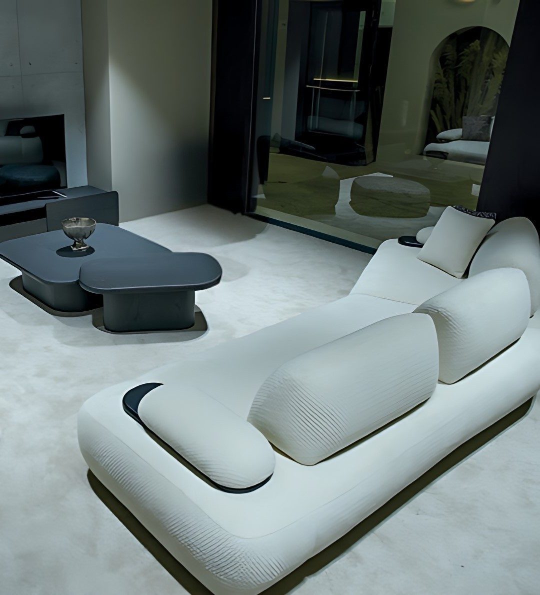 Xlmoebel Ecksofa Minimalistisches Sofa in Weiß mit hochwertigem Polsterstoff, 1 Teile, Made in Europa