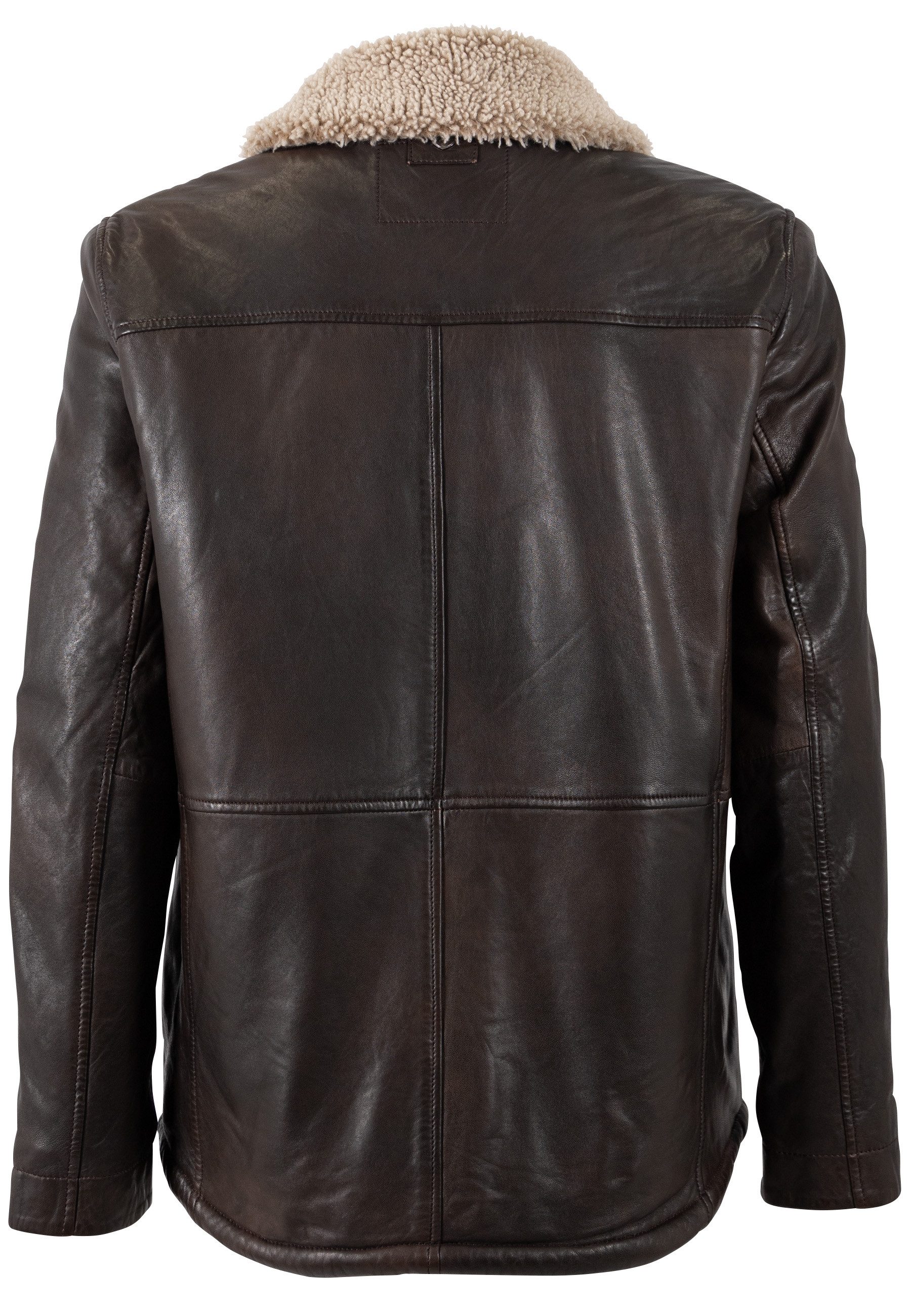 Mauritius Lederjacke MMNuuko mit gefüttertem Umlegekragen