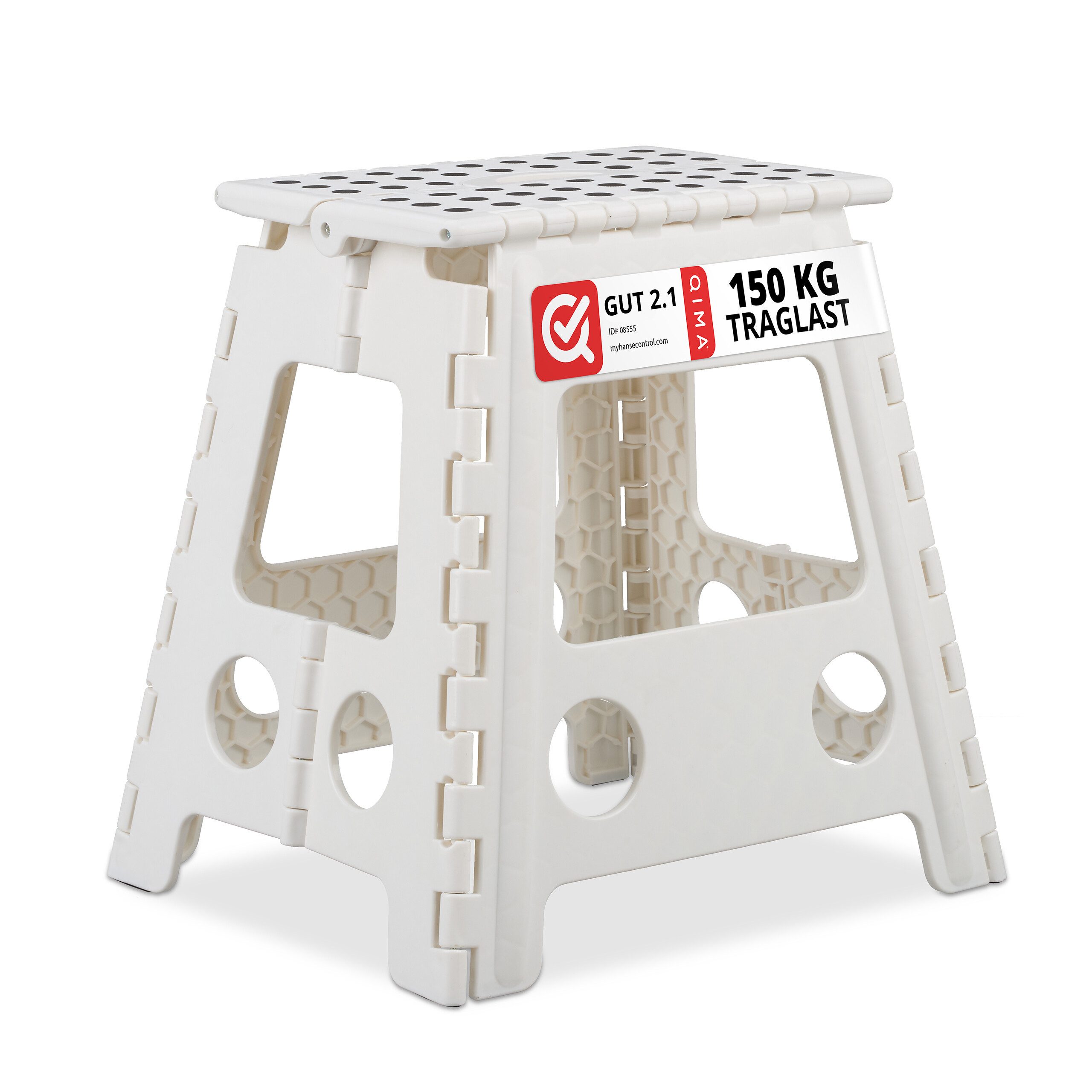 relaxdays Sitzhocker Klapphocker faltbar XL, Weiß günstig online kaufen