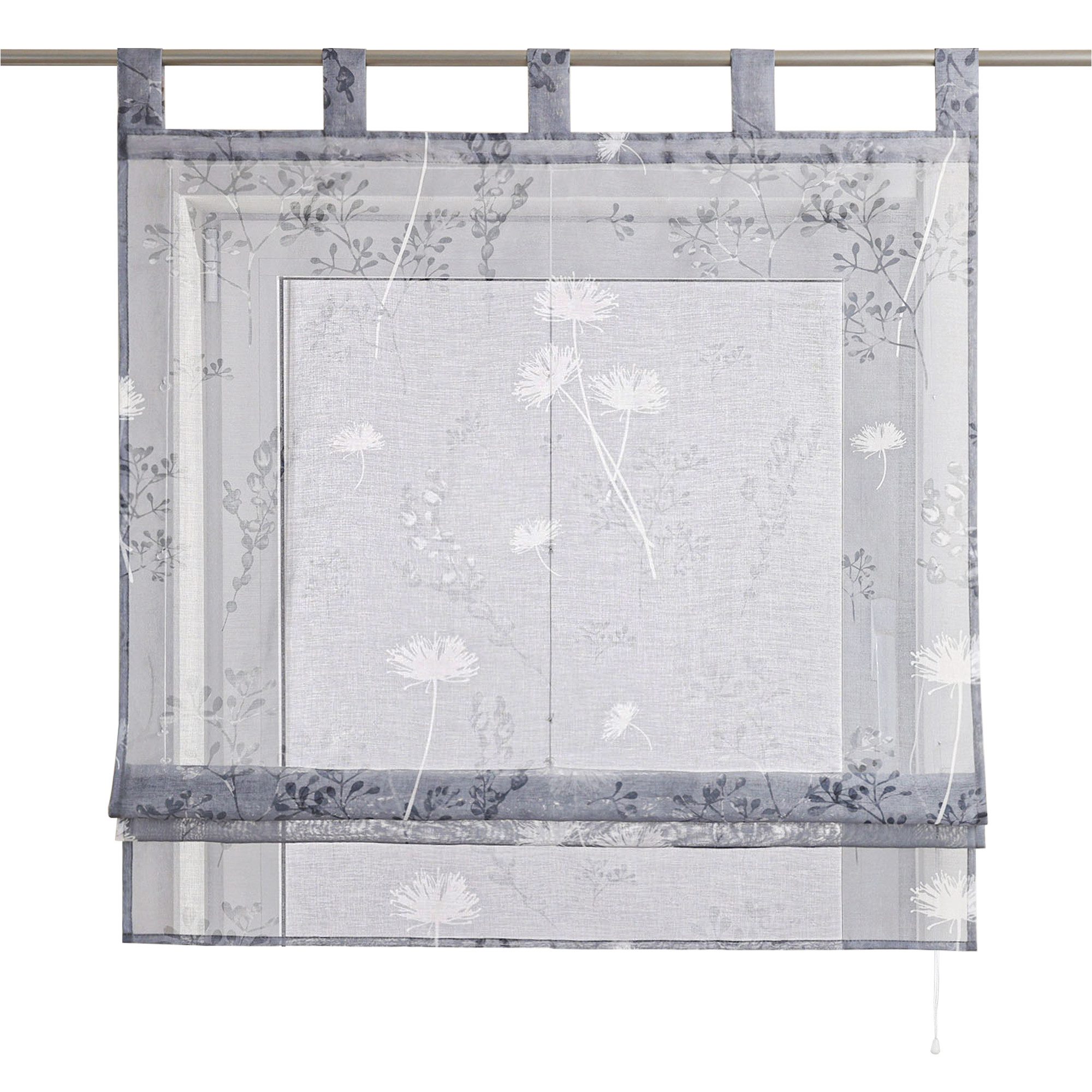 Joyswahl Raffrollo, mit Schlaufen, Leinenoptik, Landhaus Küche Gardine günstig online kaufen