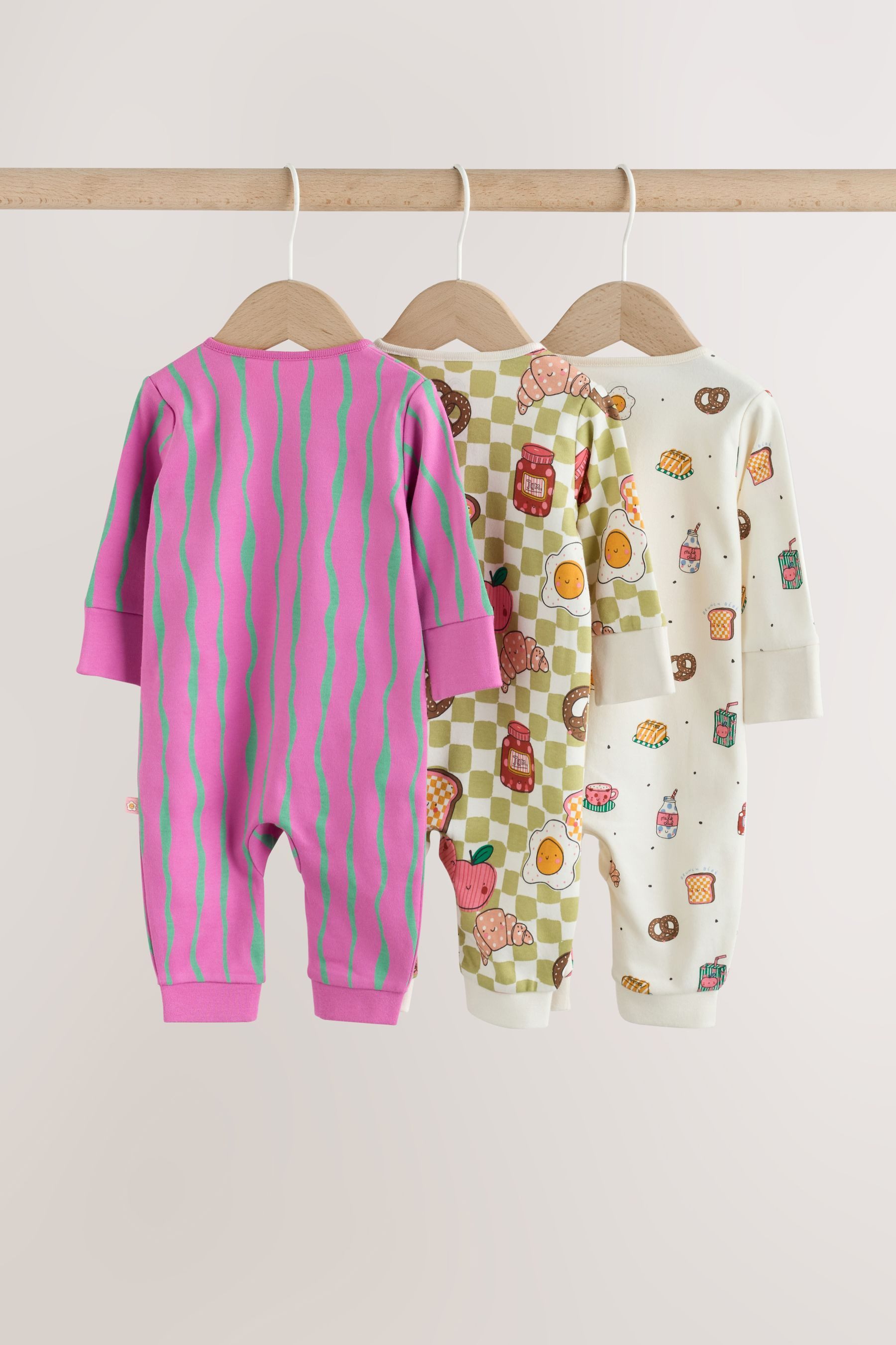 Next Schlafoverall Babyschlafanzüge mit Zweiwege-RV, 3er-Pack (3-tlg) – Bild 2 von 5