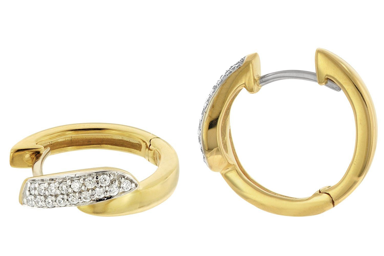 Glizz Paar Creolen Damen-Gold 333/8K Zirkonia- günstig online kaufen
