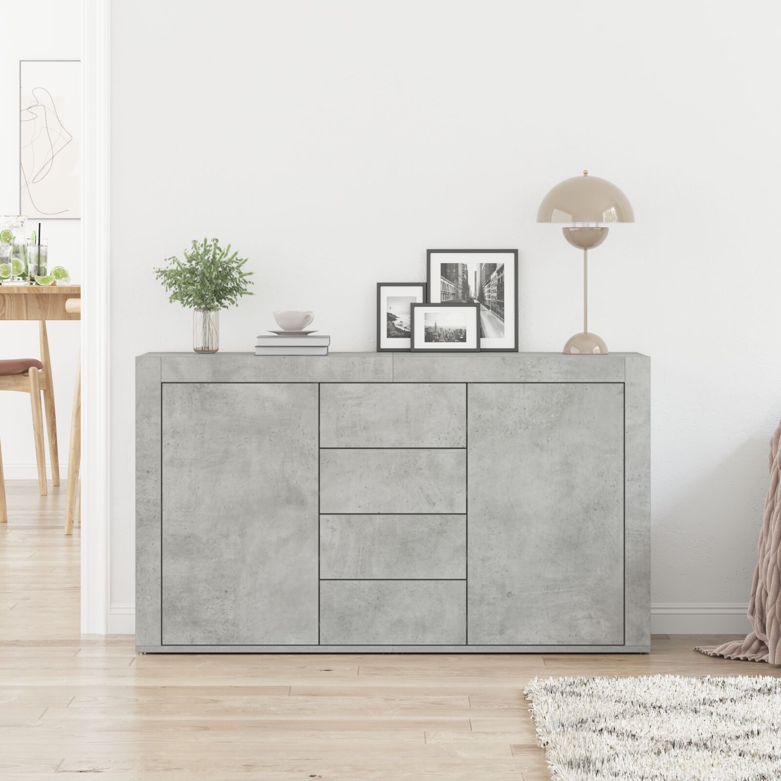 Nettlife Sideboard Weiß Holz 120 x günstig online kaufen