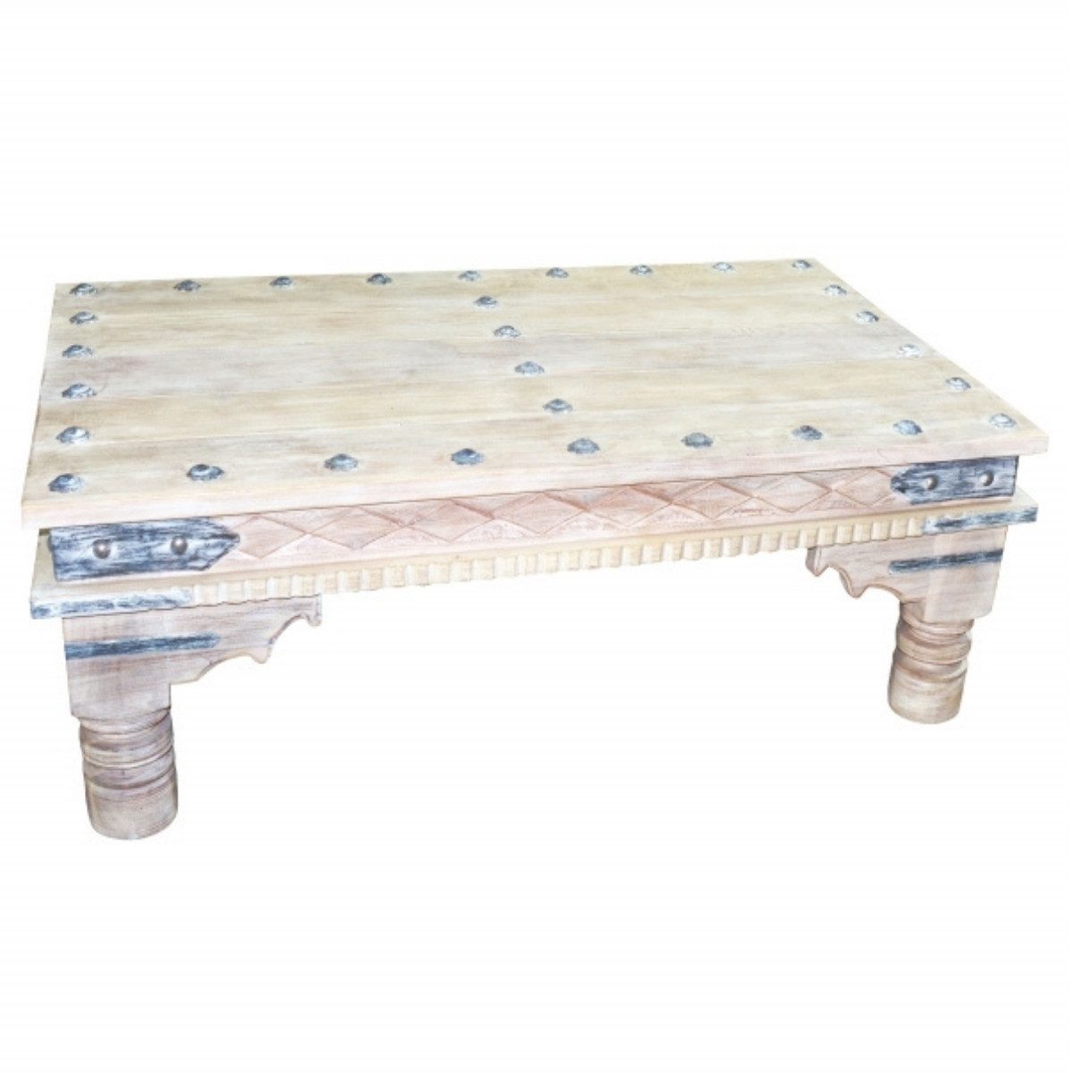 Marrakesch Orient & Mediterran Interior Wohnzimmertisch Orientalischer Shabby Chic Wohnzimmertisch Hayed -120cm- (1-St)