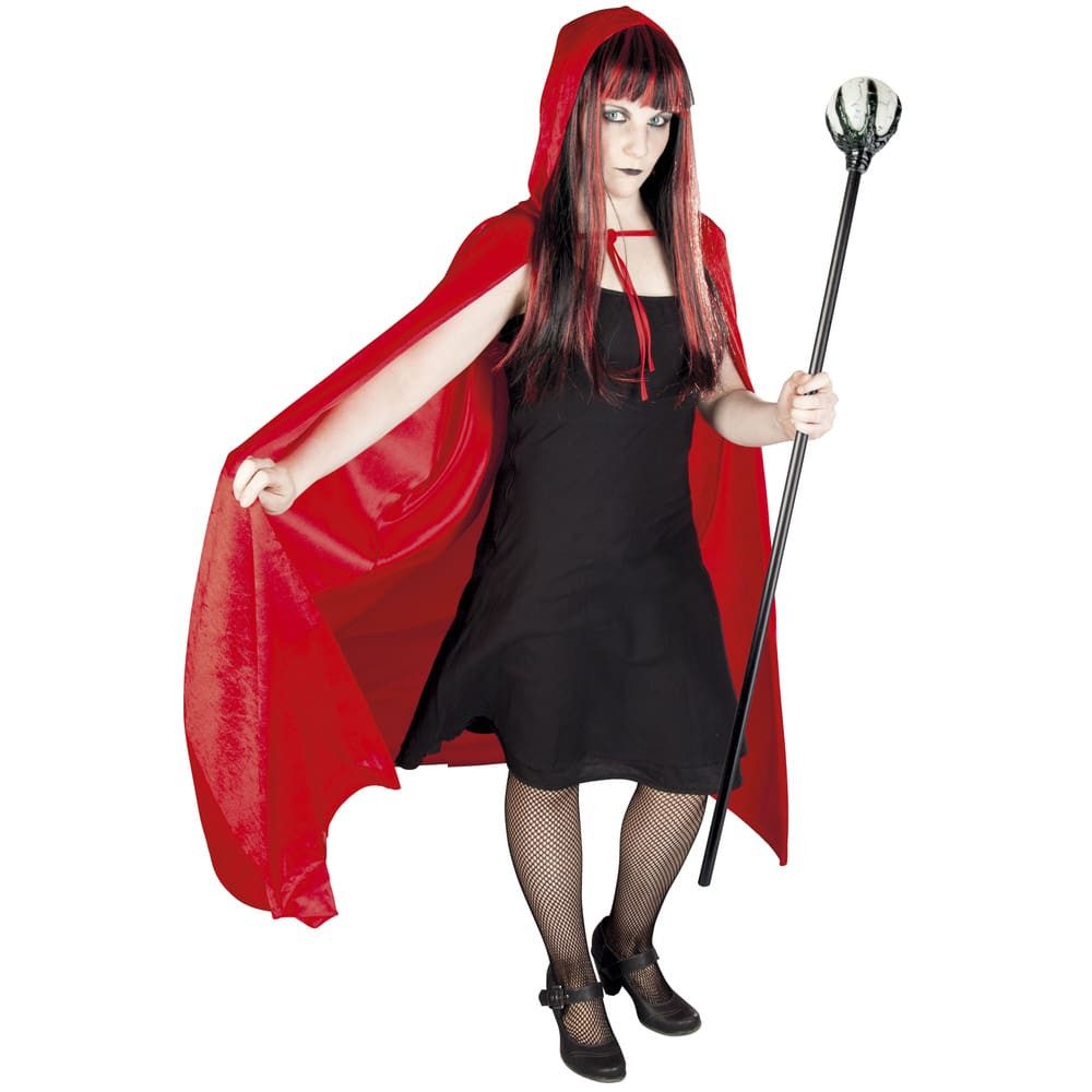MICA Kostüm Cape - für Erwachsene - Samt - rot