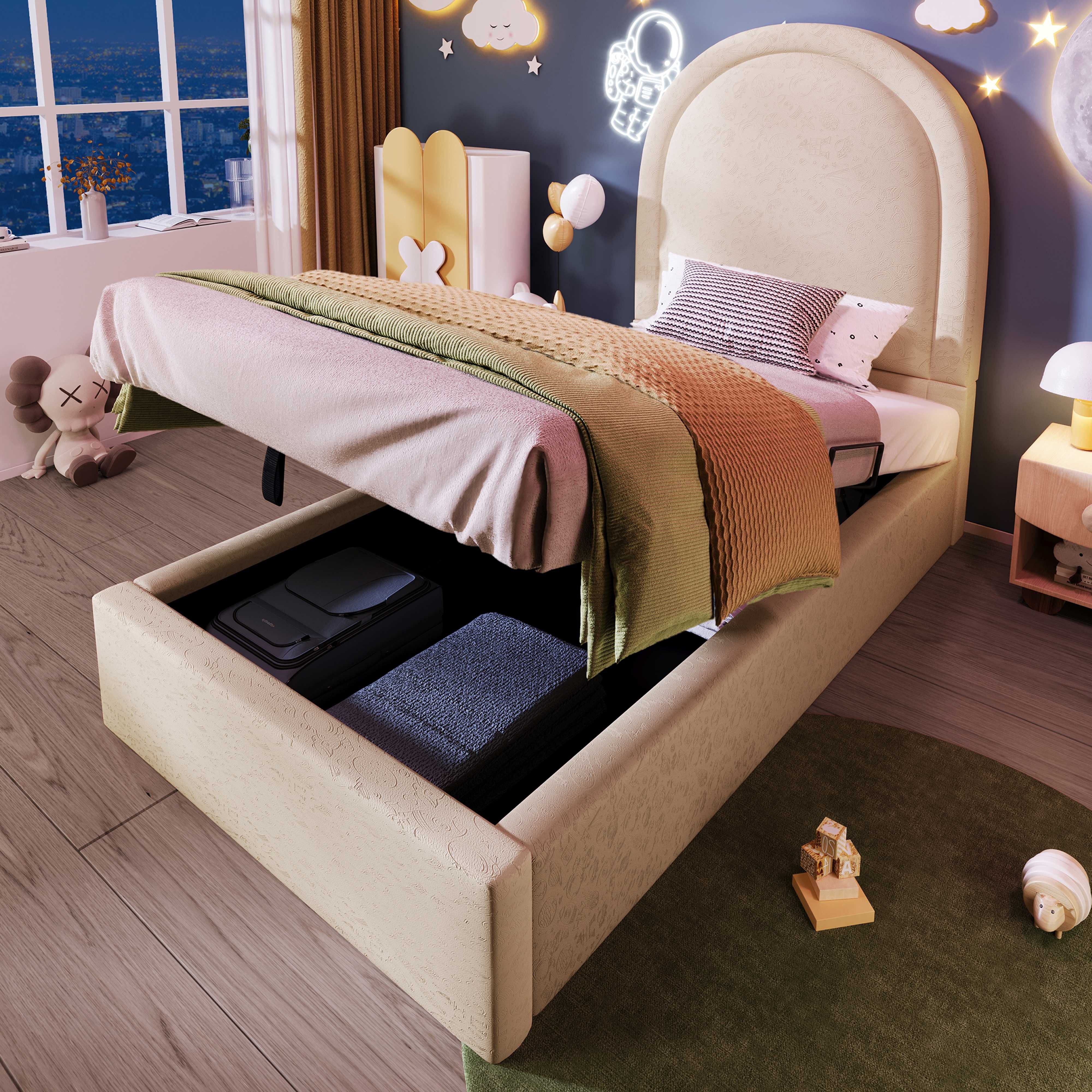 BlingBin Einzelbett Polsterbett (1-tlg., Hydraulisches Kinderbett günstig online kaufen