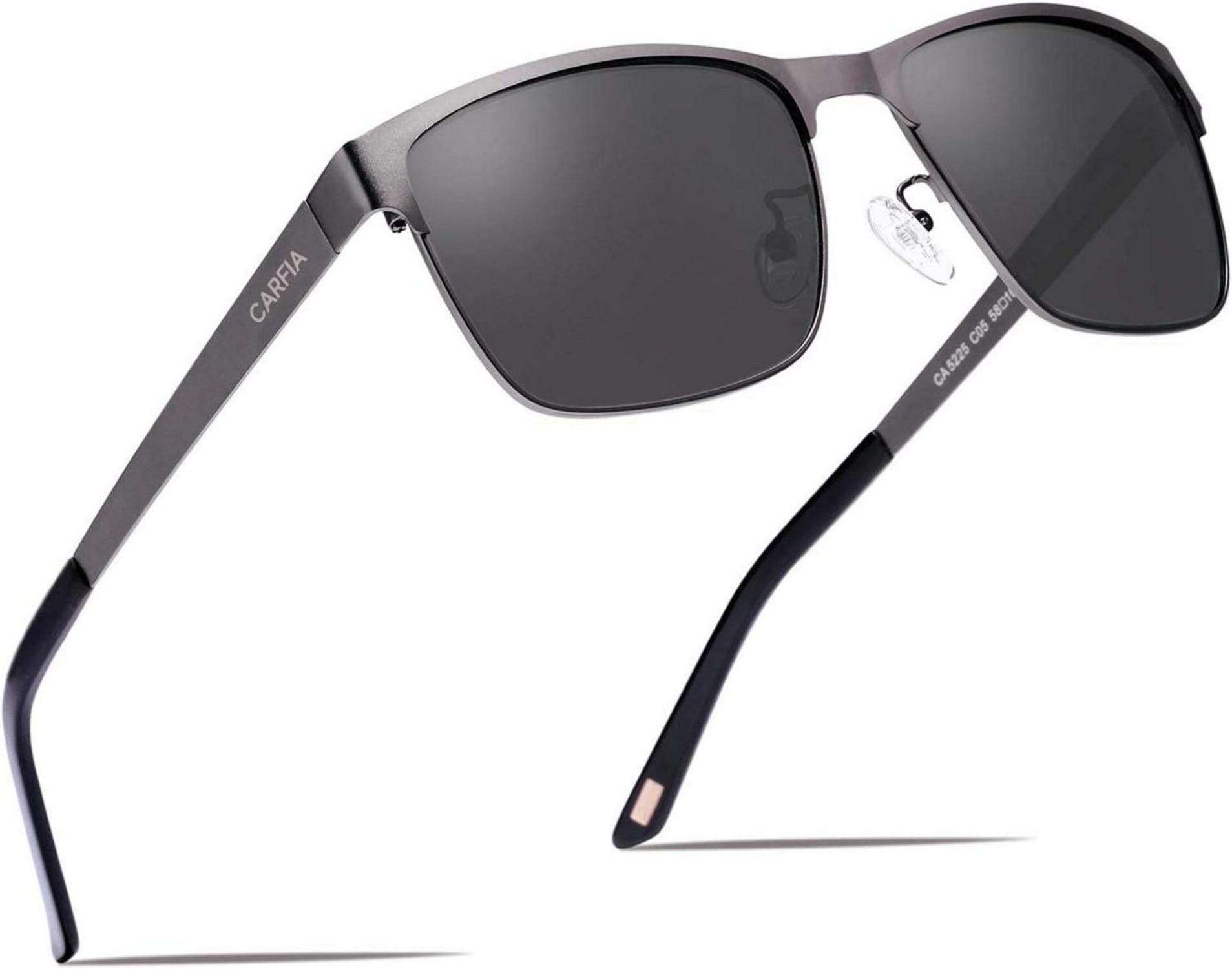 Pilotenbrille Polarisierte Herren Sonnenbrille UV 400 Metallrahmen Fahrerbrille Blau
