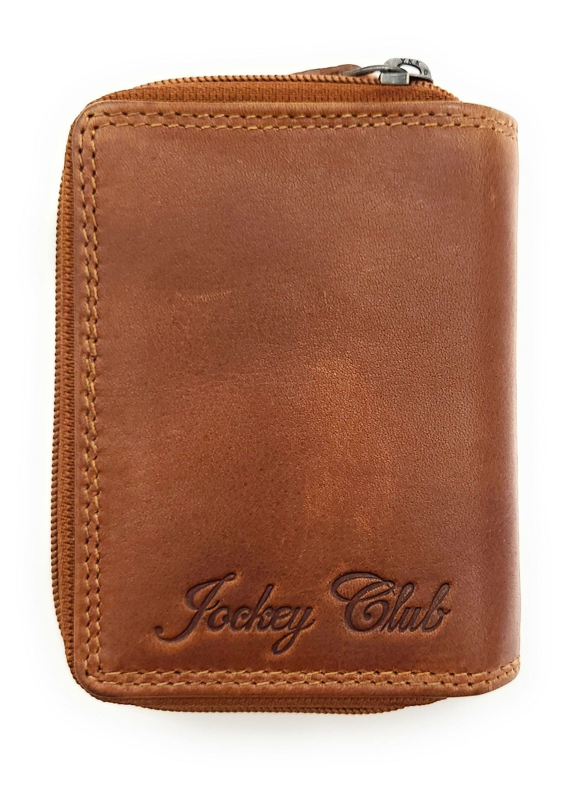 JOCKEY CLUB Mini Geldbörse kleines Damen-Portemonnaie mit Schmetterlingsprägung – Echtleder