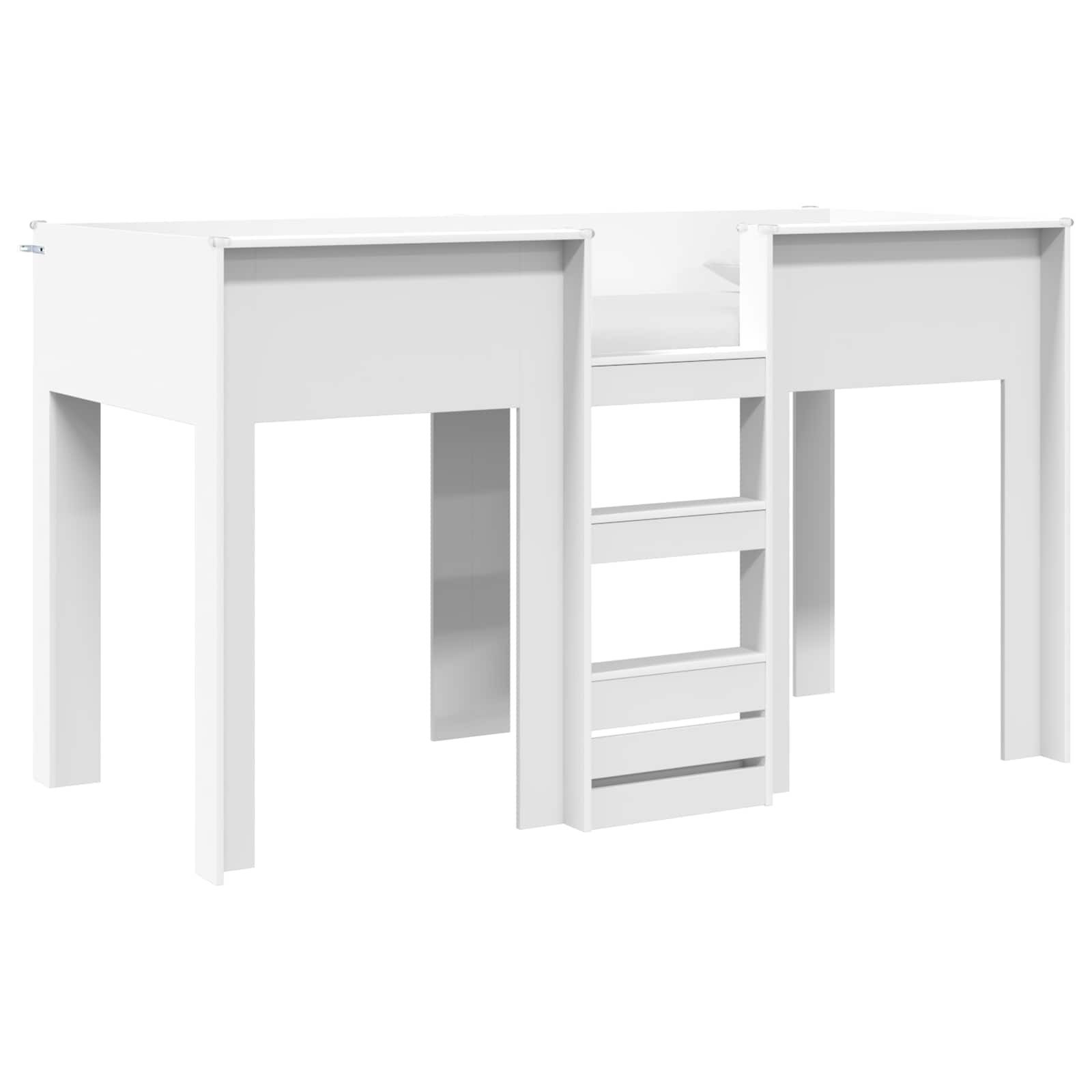 vidaXL Bett Etagenbett für Kinder Weiß 75 x 190 cm Holzwerkstoff (1-tlg)