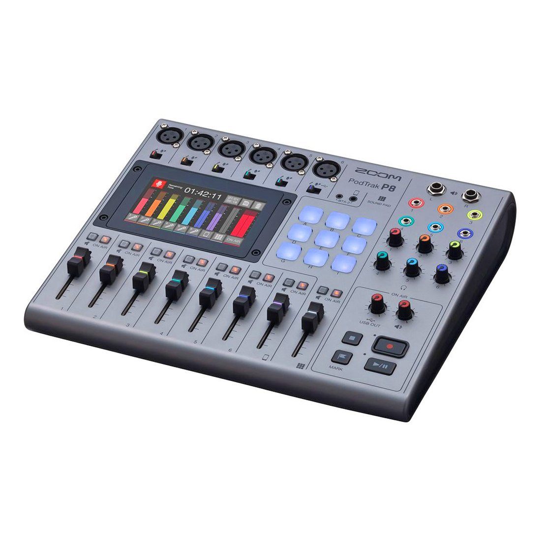 Zoom Audio Zoom P8 Podtrak mit BTA-2 Bluetooth Adapter mit Tuch Digitales Aufnahmegerät (Podcast Station)