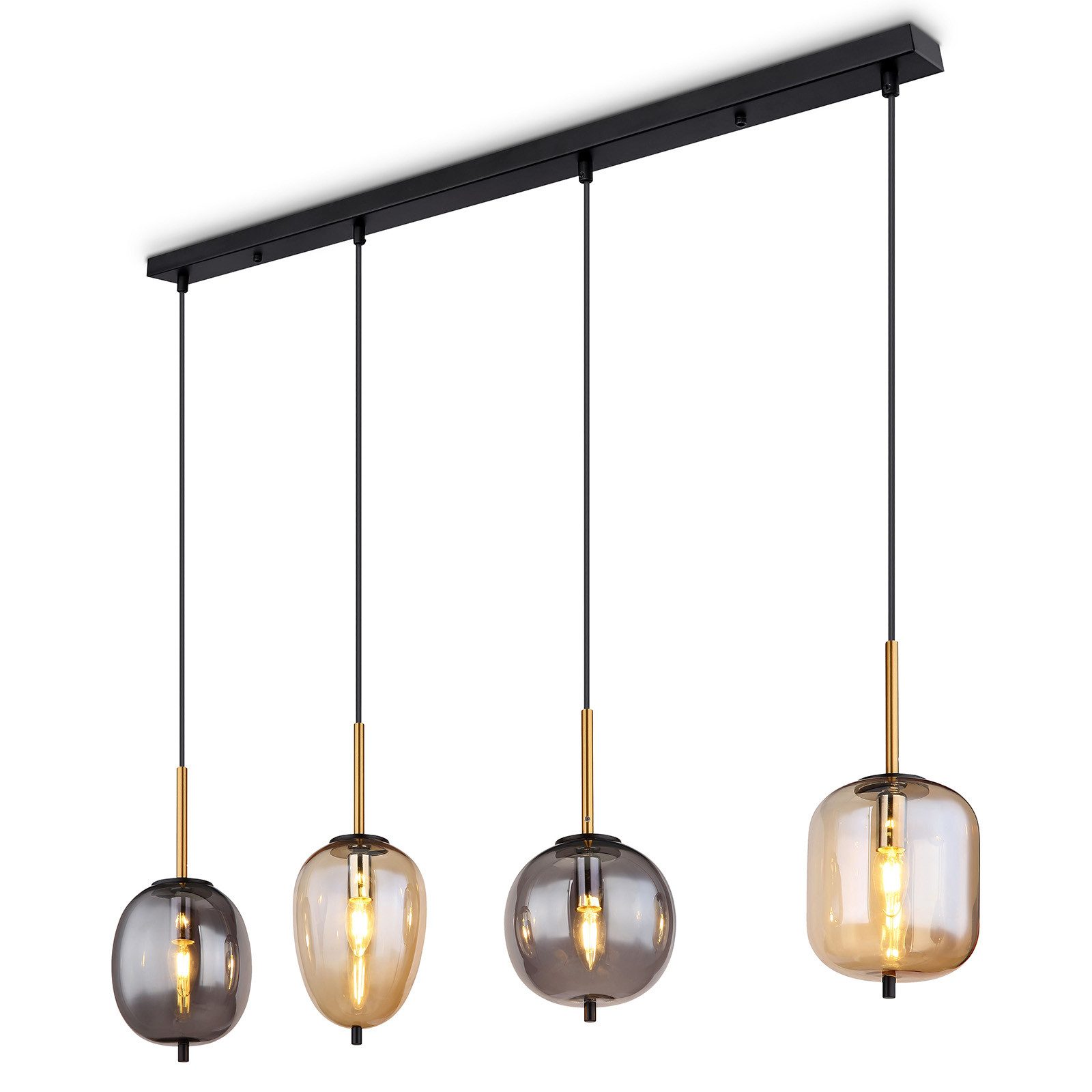 bmf-versand Hängeleuchte Hängelampe Esszimmer Rauchglas Hängeleuchte Esstis günstig online kaufen