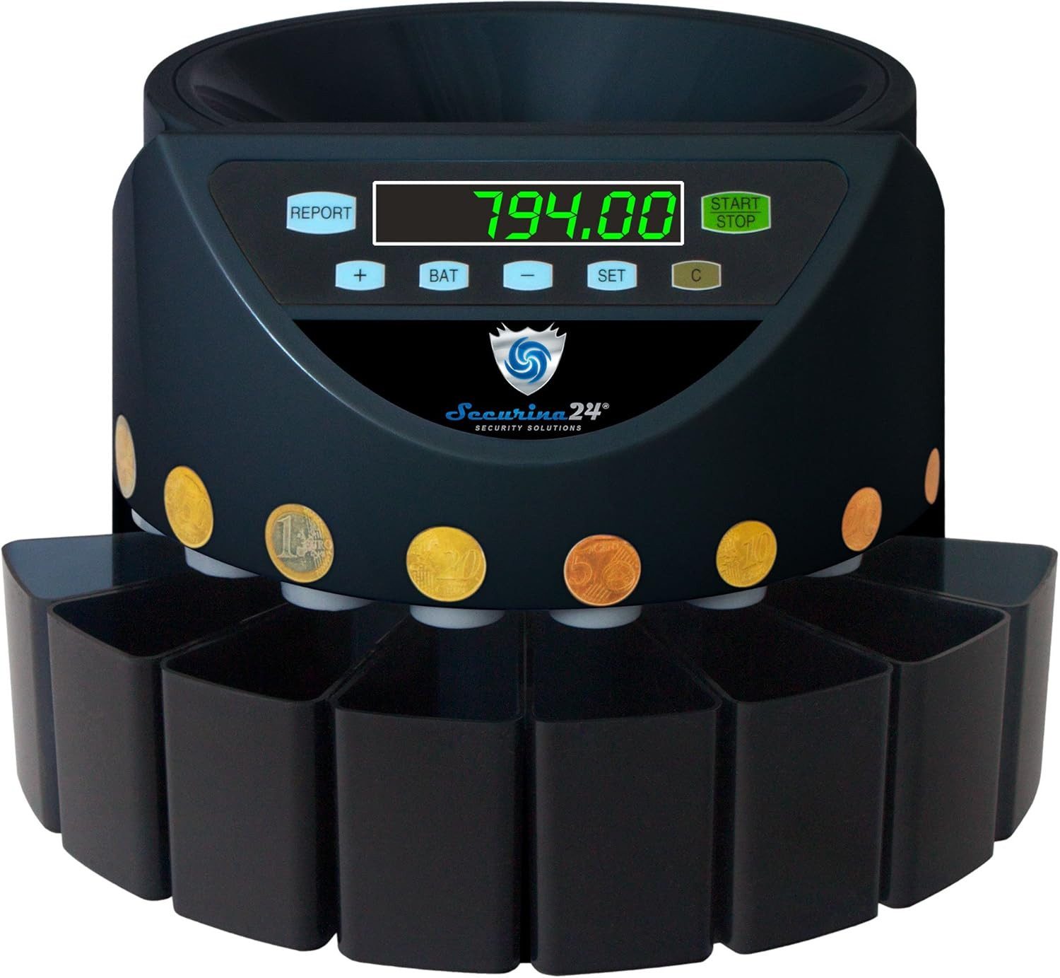 Securina24 Banknotenzähler Münzzähler Münzzählmaschine SR-1200