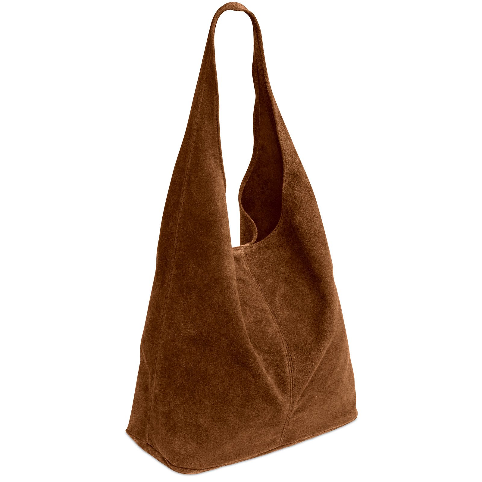 Caspar Schultertasche große Damen Wildleder Tasche Hobo Bag - CLASSIC LINE - Modell No.767, angenehm leicht, ohne Innenfutter, mit Sicherheitsfach, 100% Echtleder