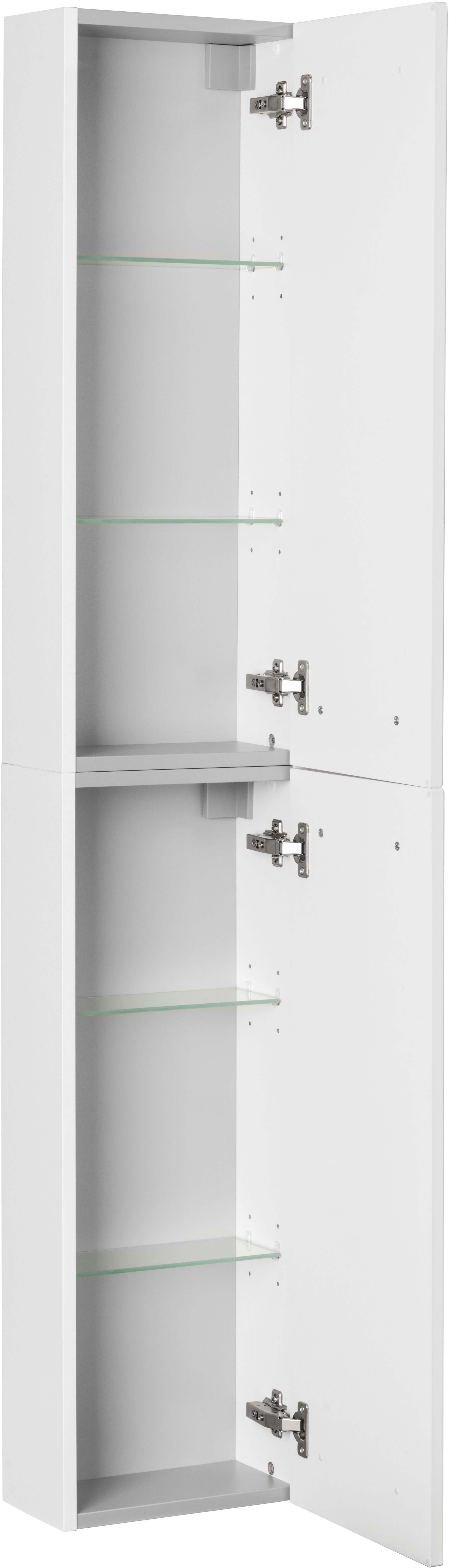 FACKELMANN Hochschrank SBC Tiefenreduziertes Element für das Gästebad, Breite 30cm, Tiefe 16,8cm