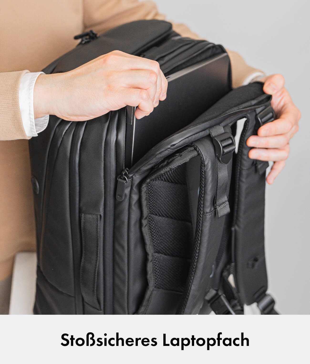 onemate Rucksack Handgepäckrucksack, Travel Backpack Pro (1-tlg), Handgepäcksrucksack mit Laptopfach 16 Zoll + verstecktes Airtagfach