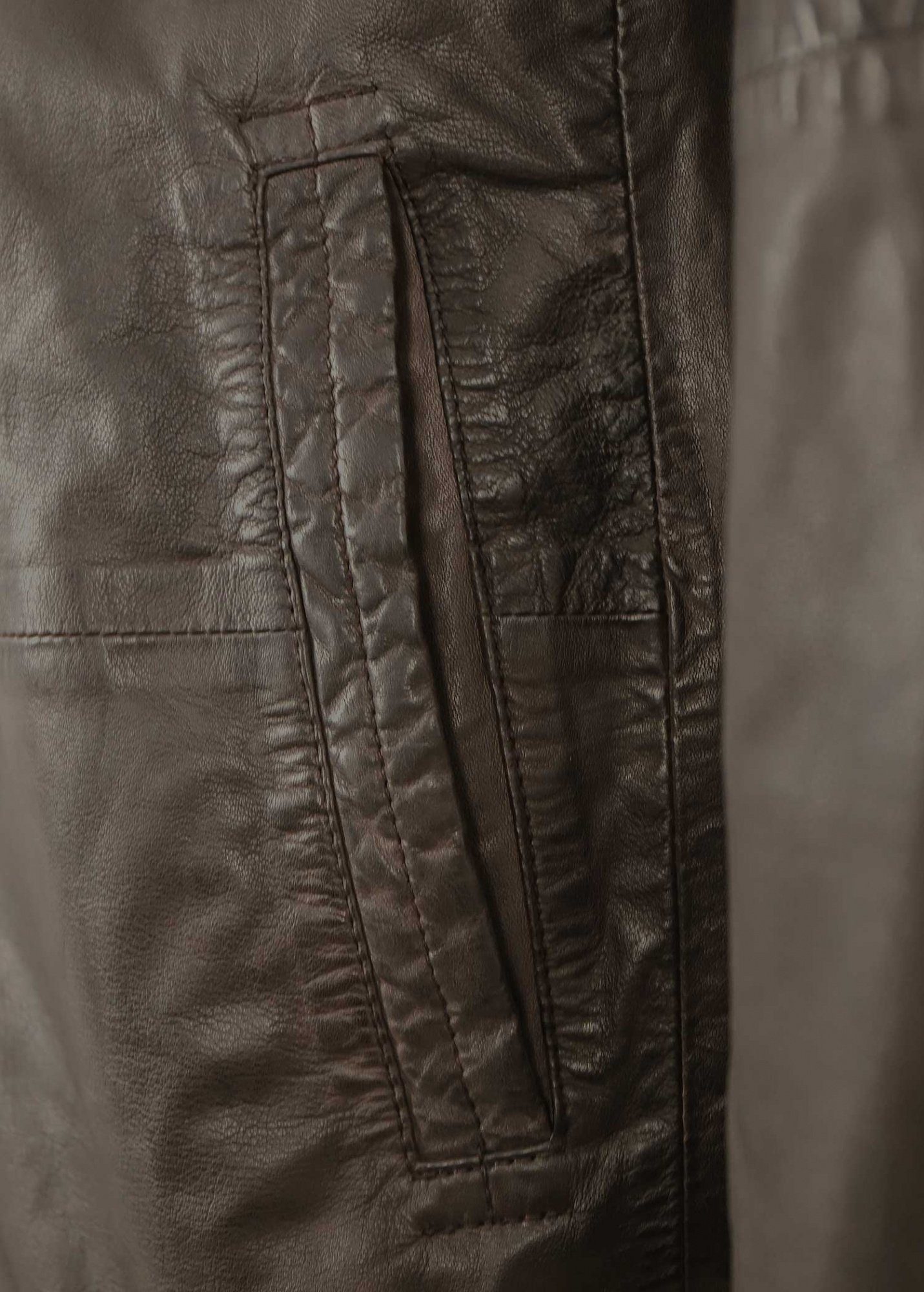 Maddox Lederjacke MADDOX - Herren Lederjacke Sakko Lammnappa dunkelbraun