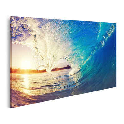 islandburner Leinwandbild Bild auf Leinwand Meereswelle bei Sonnenaufgang Wandbild Poster Kunstd