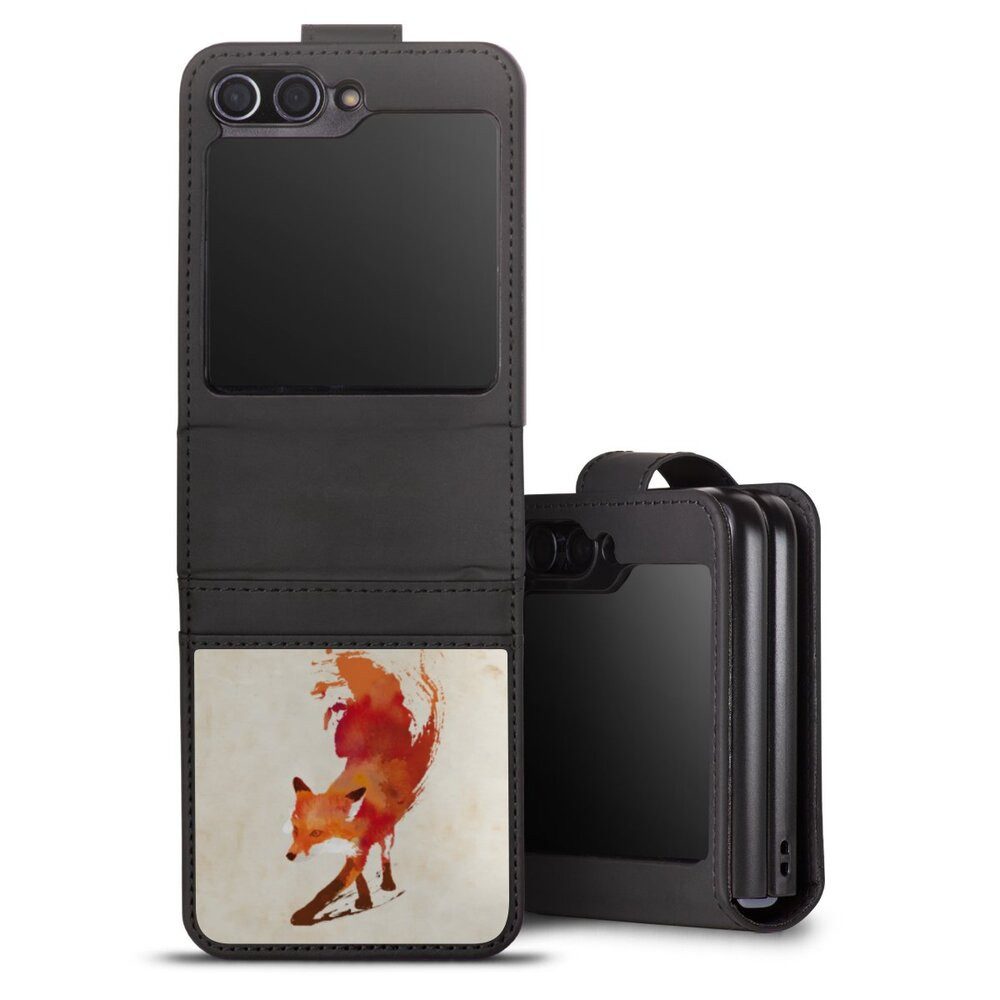 DeinDesign Handyhülle Fuchs Graphic Herbst Vulpes Vulpes, Samsung Galaxy Z Flip 5 Hülle Handy Flip Case Wallet Cover
