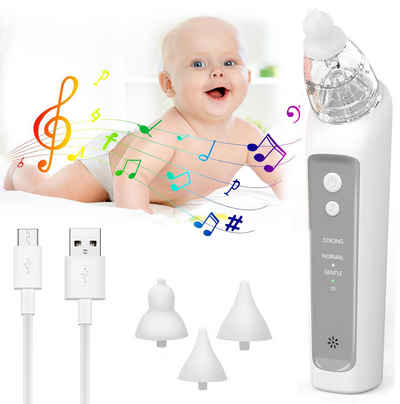 yhroo Nasensauger Baby-Nasensauger mit beruhigender Musikfunktion, 1-tlg., 3 einstellbare Saugstufen mit 3 Silikonaufsätzen