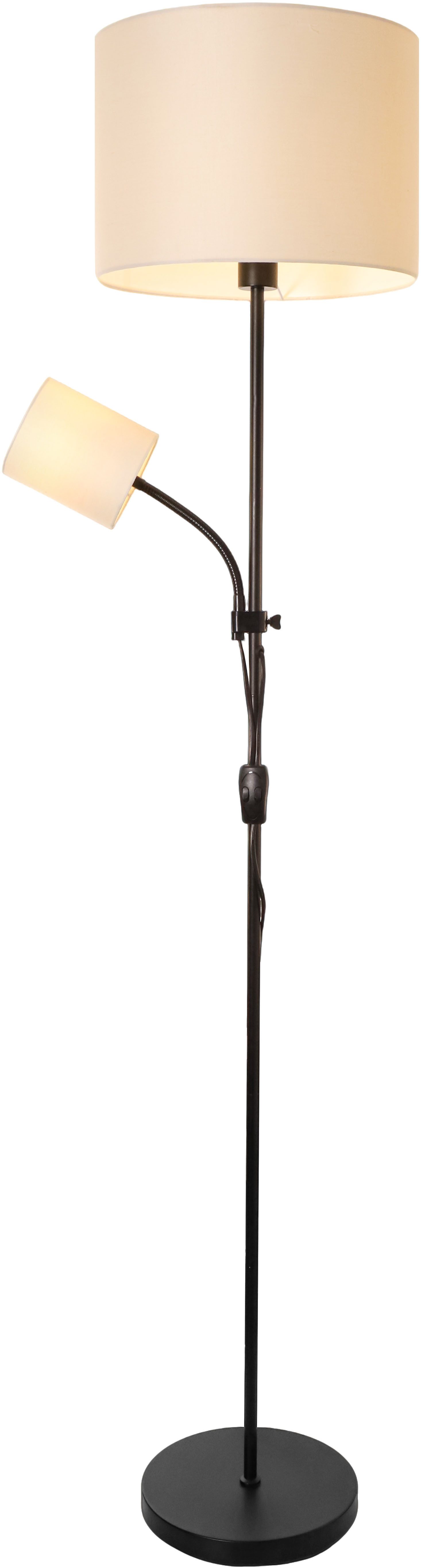 OTTO home Stehlampe Avveline - Textilschirm Stehleuchte, ohne Leuchtmittel, H. 168 cm, Stoffschirm Ø 36 x 25 cm E27 Leseleuchte Ø 12 x 11,5 cm E14 – Bild 3 von 5
