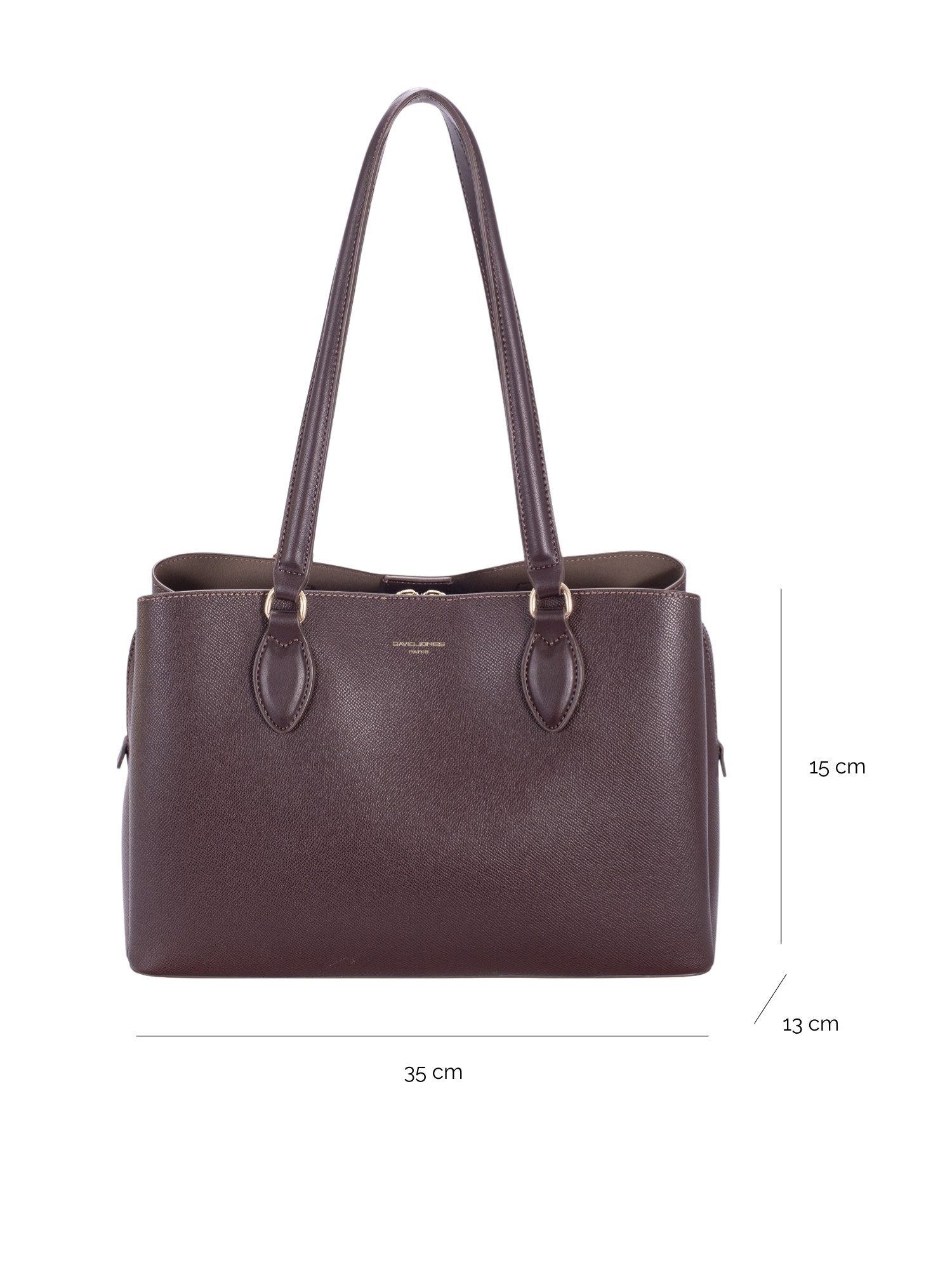 David Jones Schultertasche David Jones Signature Executive Tote, Großes Fassungsvermögen, formstabil, hochwertige Kunstleder-Optik.
