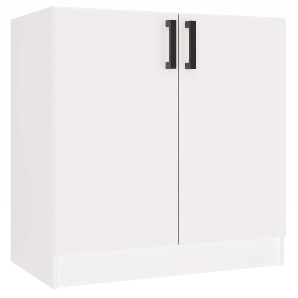 ibonto Spülenunterschrank Küchenunterschrank 80 cm, 2 Türen, ohne Arbeitsplatte