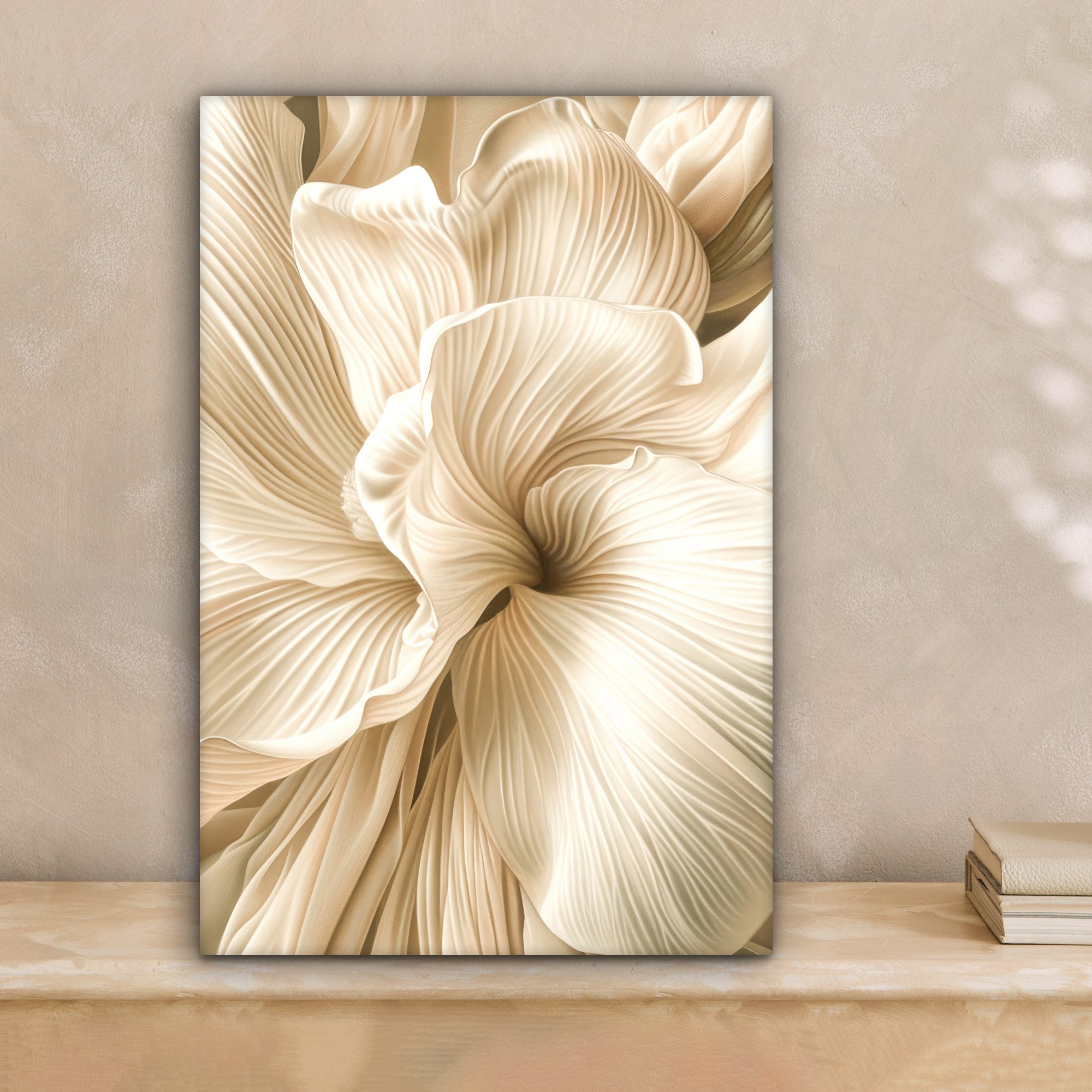 OneMillionCanvasses® Leinwandbild Abstrakt - Beige - Blumen - Natur, Fotodr günstig online kaufen