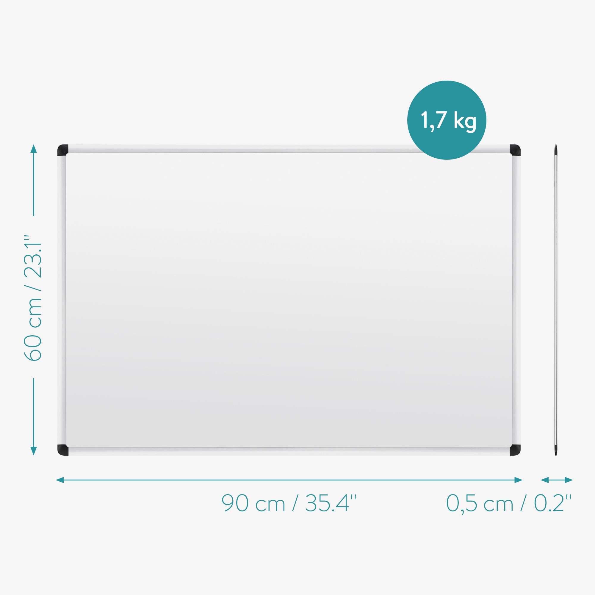 Whiteboard/Magnettafel - Navaris mit Aluminium Rahmen Kombiboard Tafel Memoboard