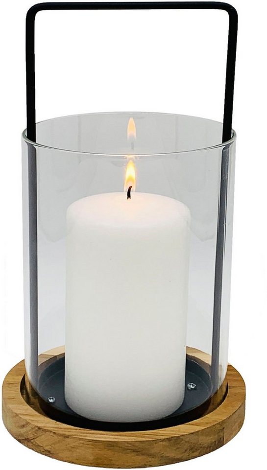 Home affaire Windlicht Kerzenhalter Weillen (1 St), Stumpenkerzenhalter,  Höhe ca. 22 cm, Glaszylinder abnehmbarer