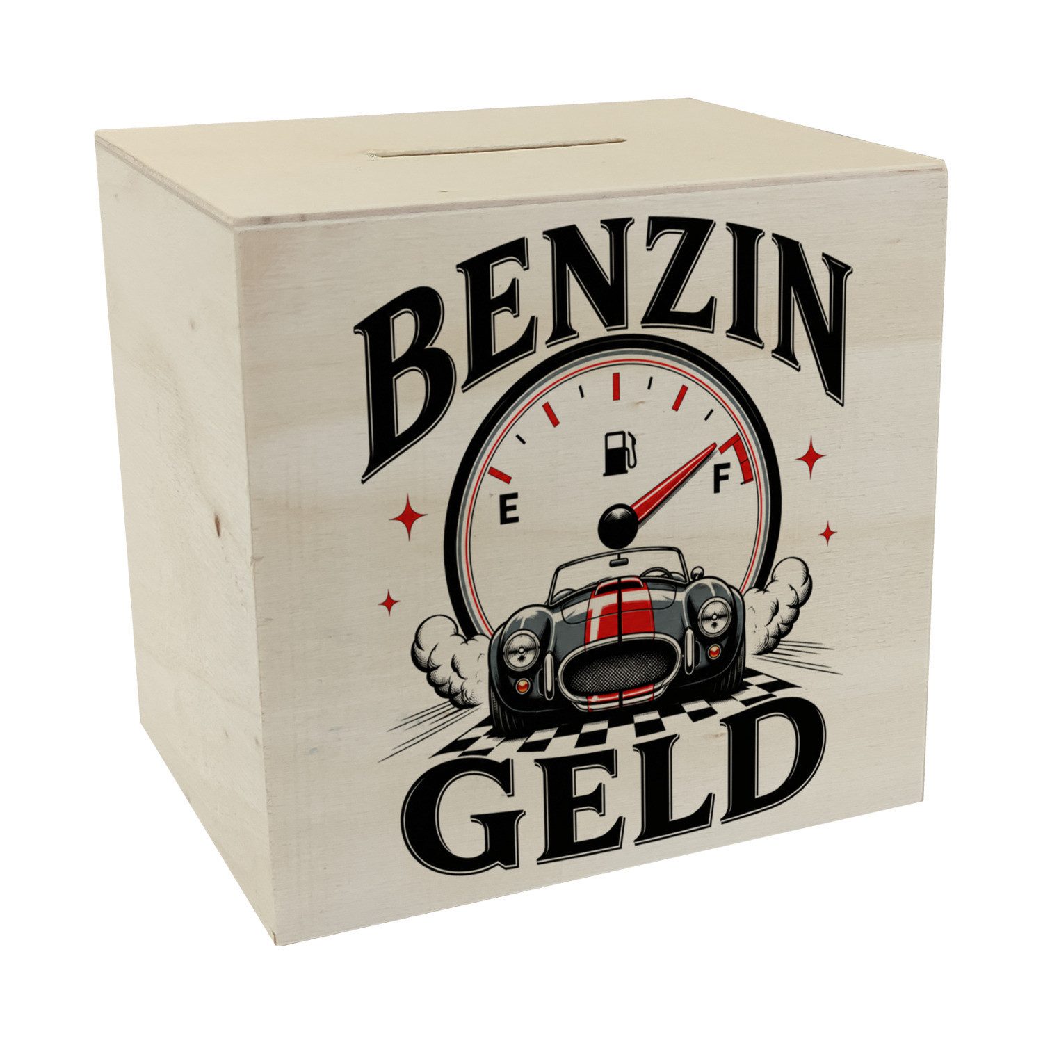 speecheese Spardose Spardose Holz Benzin Geld Sparbüchse im Retrolook Sparschwein Mit für