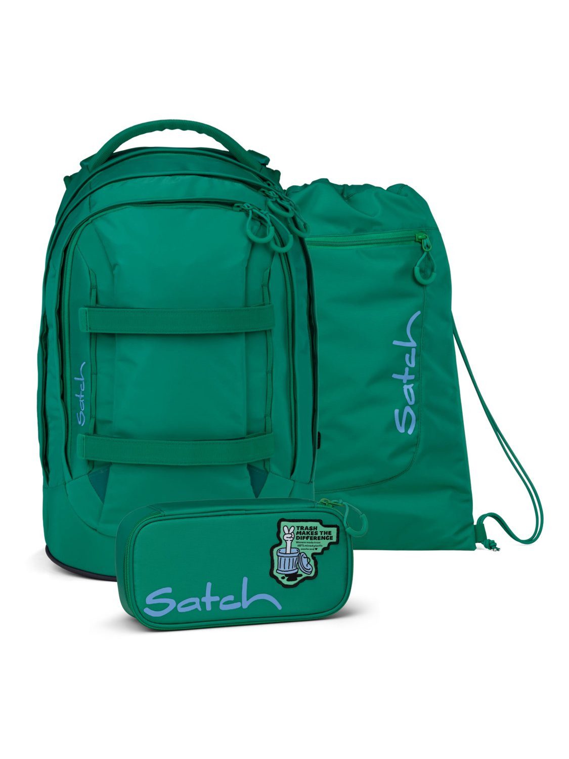 Satch Schulrucksack pack set (6-tlg), größenverstellbares Rückensystem