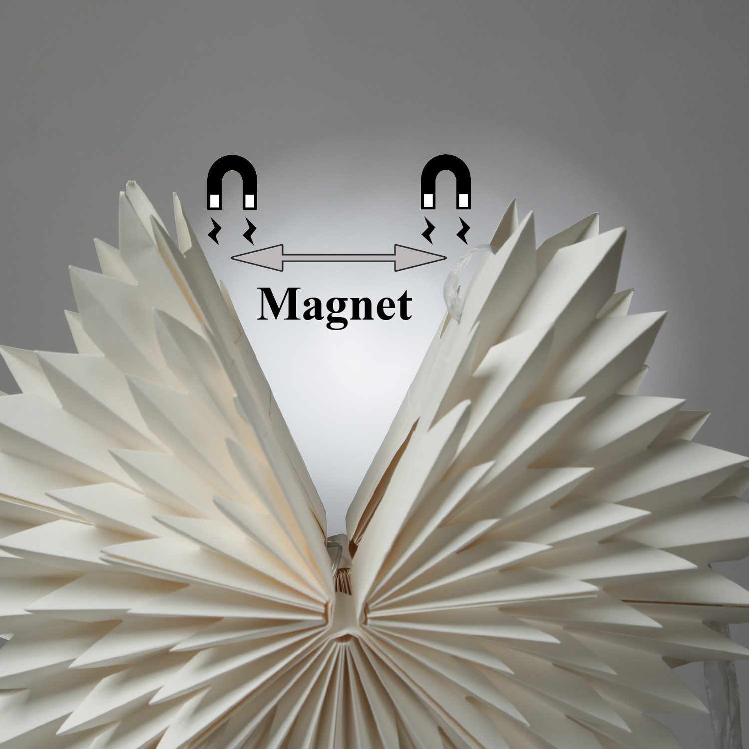 MARELIDA LED Stern LED Papierstern EISBLUME Weihnachtsstern Faltstern beleuchtet 58cm, LED Classic, warmweiß (2100K bis 3000K)