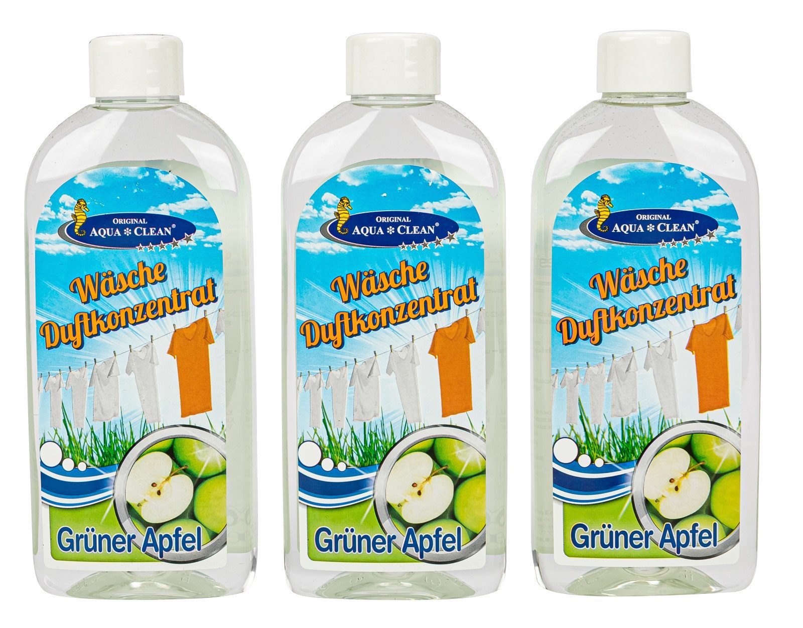 AQUA CLEAN Wäscheparfüm Wäsche Duftkonzentrat Grüner Apfel 3x250ml (3-St)