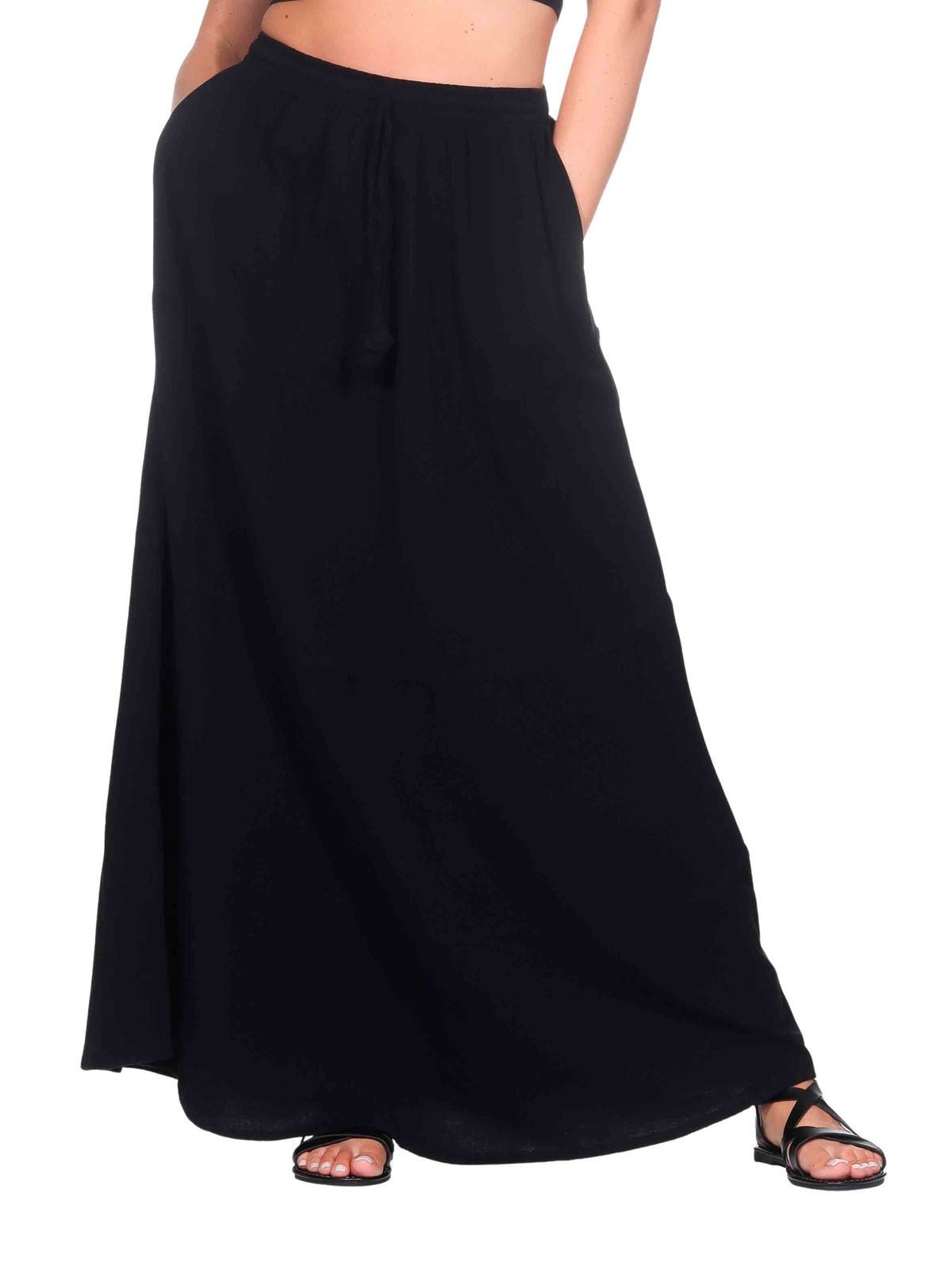Maxirock Sommerrock Damen Rock Baumwolle – Boho Maxirock elastische Taille