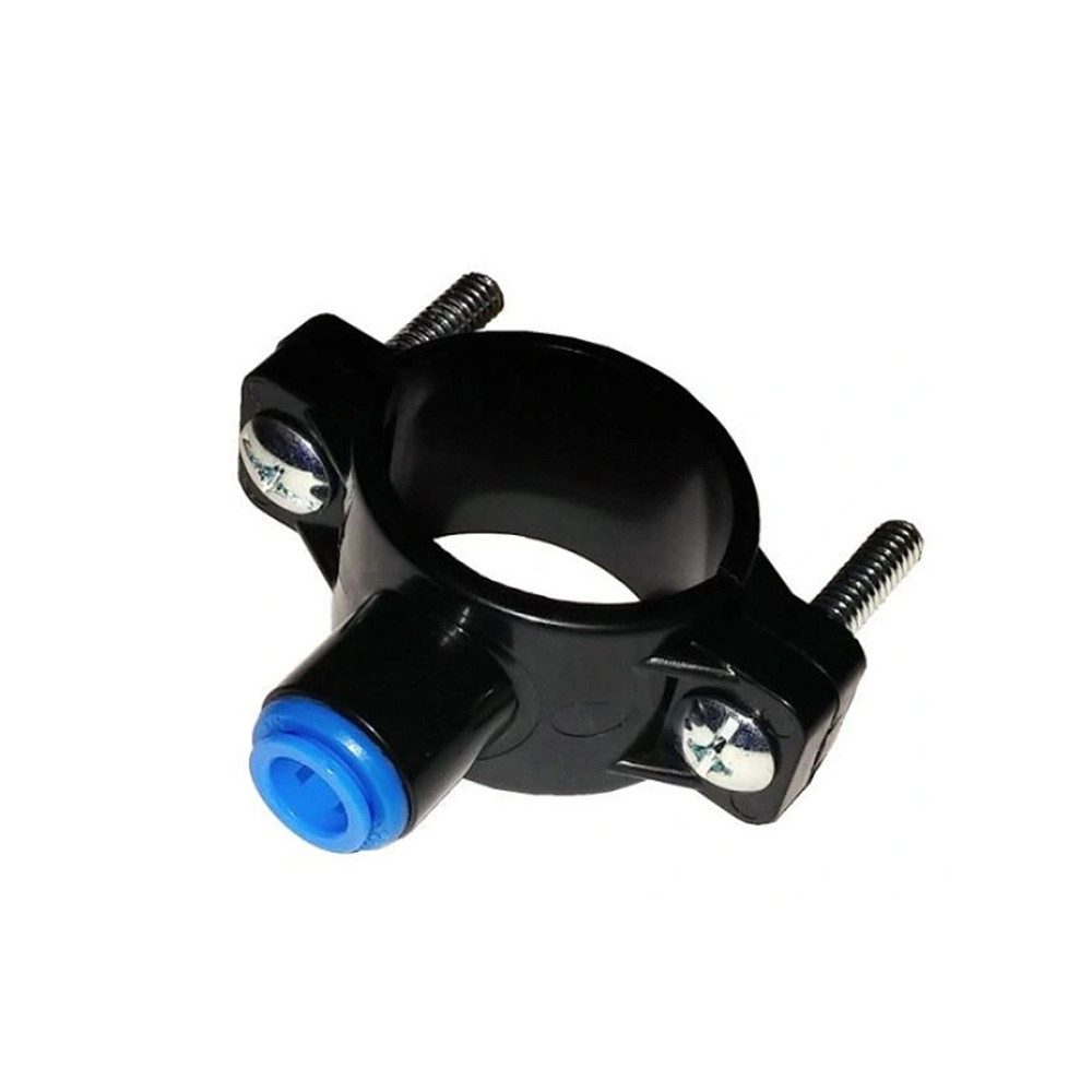 BEM Rohrschelle Universal Abwasser Abfluss-Rohrschelle 1/4" Zoll, (Klammer für Osmoseanlagen und Wasserfilter mit Schnellkupplung), mit bewährter QuickConnect Steckverbindung