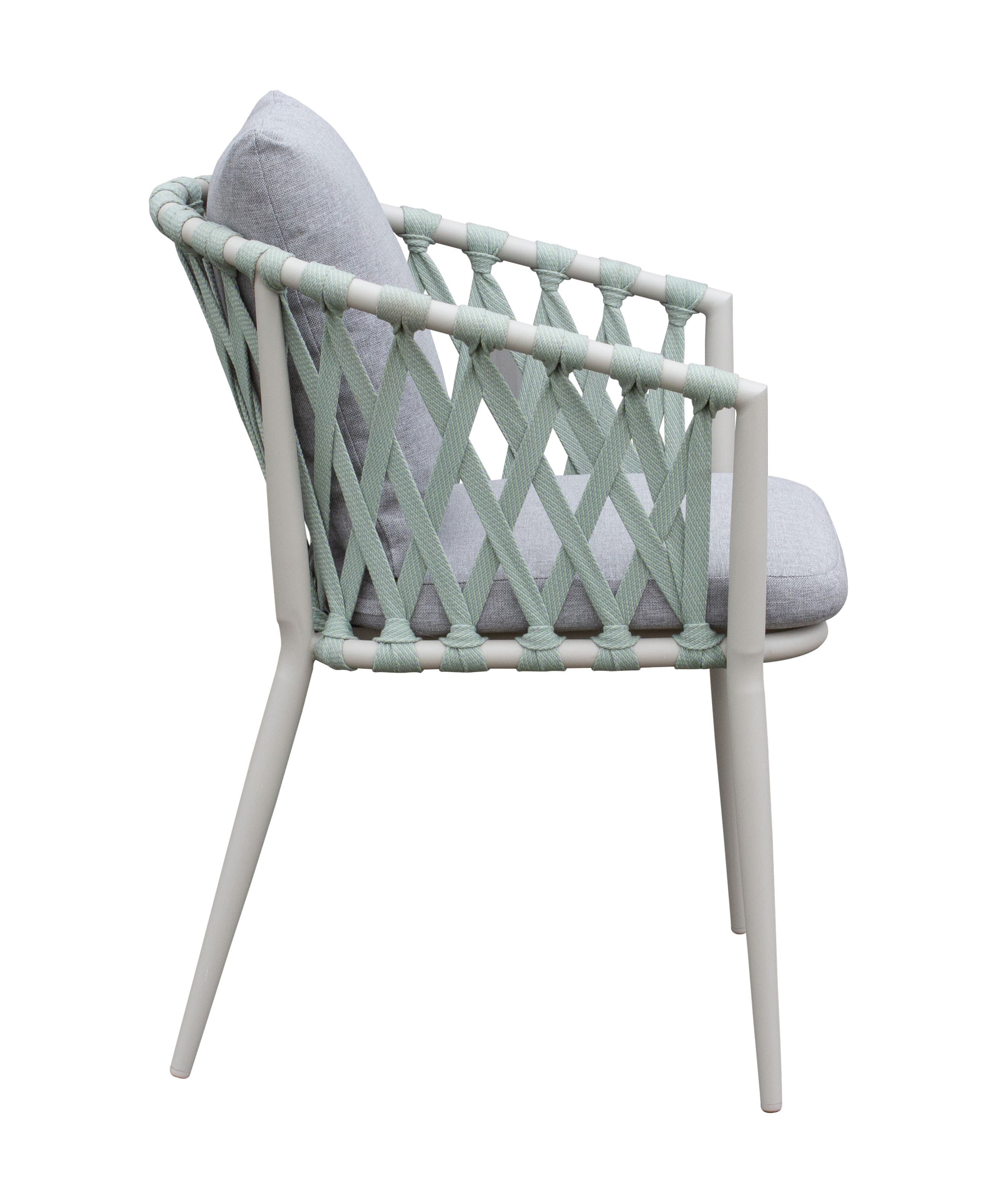 dasmöbelwerk Gartenstuhl Stapelstuhl Gartenstuhl Armlehnenstuhl Vienna Rope taupe-grün