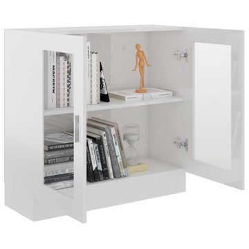 furnicato Bücherregal Vitrinenschrank Hochglanz-Weiß 82,5x30,5x80 cm Holzwerkstoff