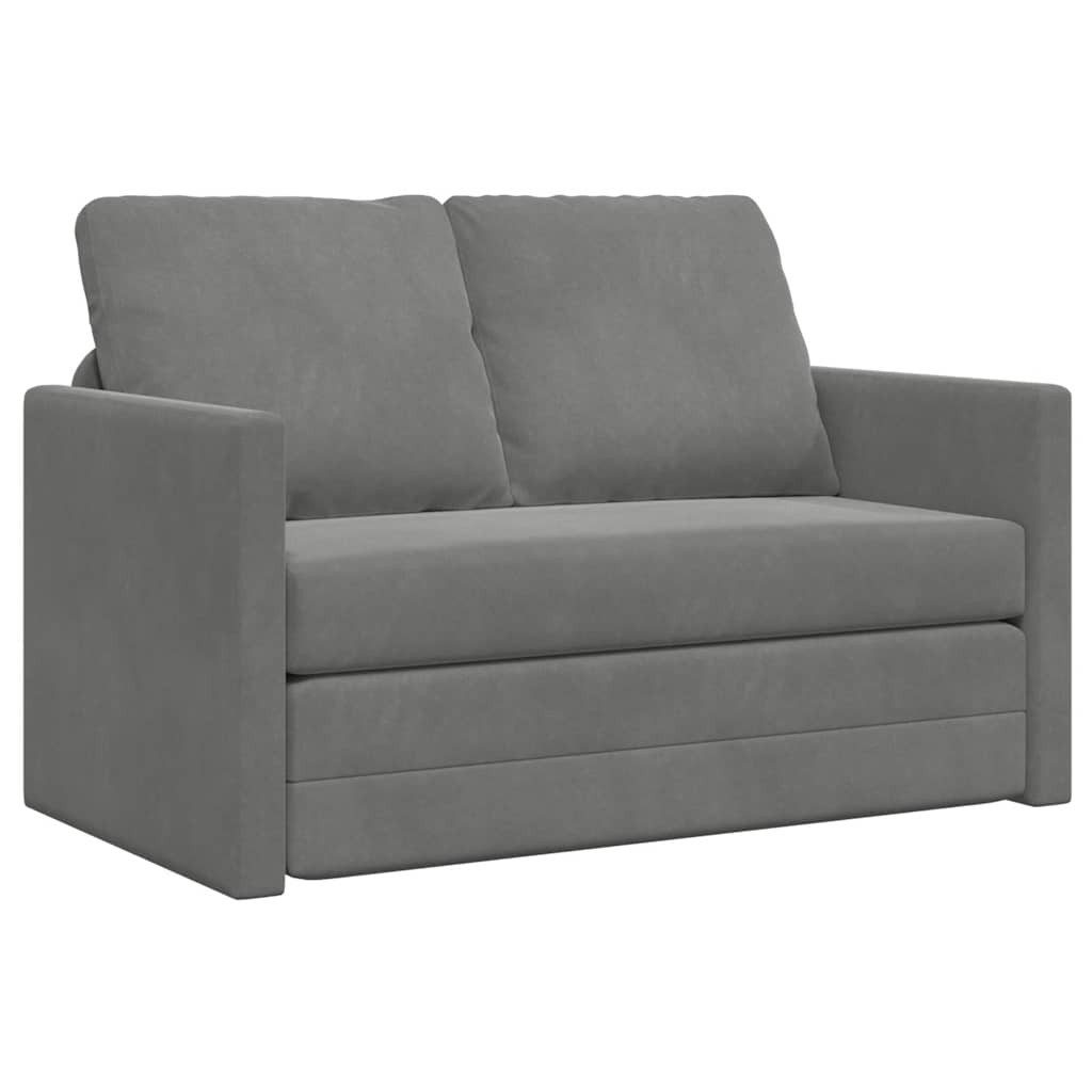 vidaXL Sofa Bodensofa mit Schlaffunktion Dunkelgrau 122x204x55 cm Samt, 1 T günstig online kaufen