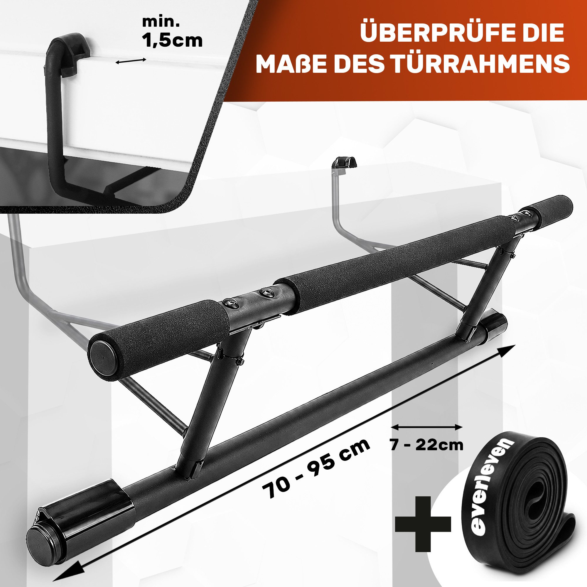 EVERLEVEN Klimmzugstange Klimmzugstange Türrahmen [ohne Schrauben] Fitness Stange für die Tür