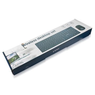 Gembird KBS-WCH-03-DE USB - Ergonomisches Funk Wireless Tastatur- und Maus-Set, Kabellos, Ergonomisches Design, Multimedia-Tasten