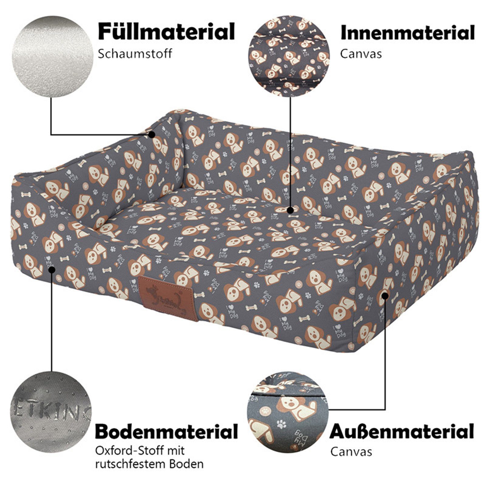 TopMeow Tierbett Orthopädisches Hundebett, L:88*66*20, Made günstig online kaufen